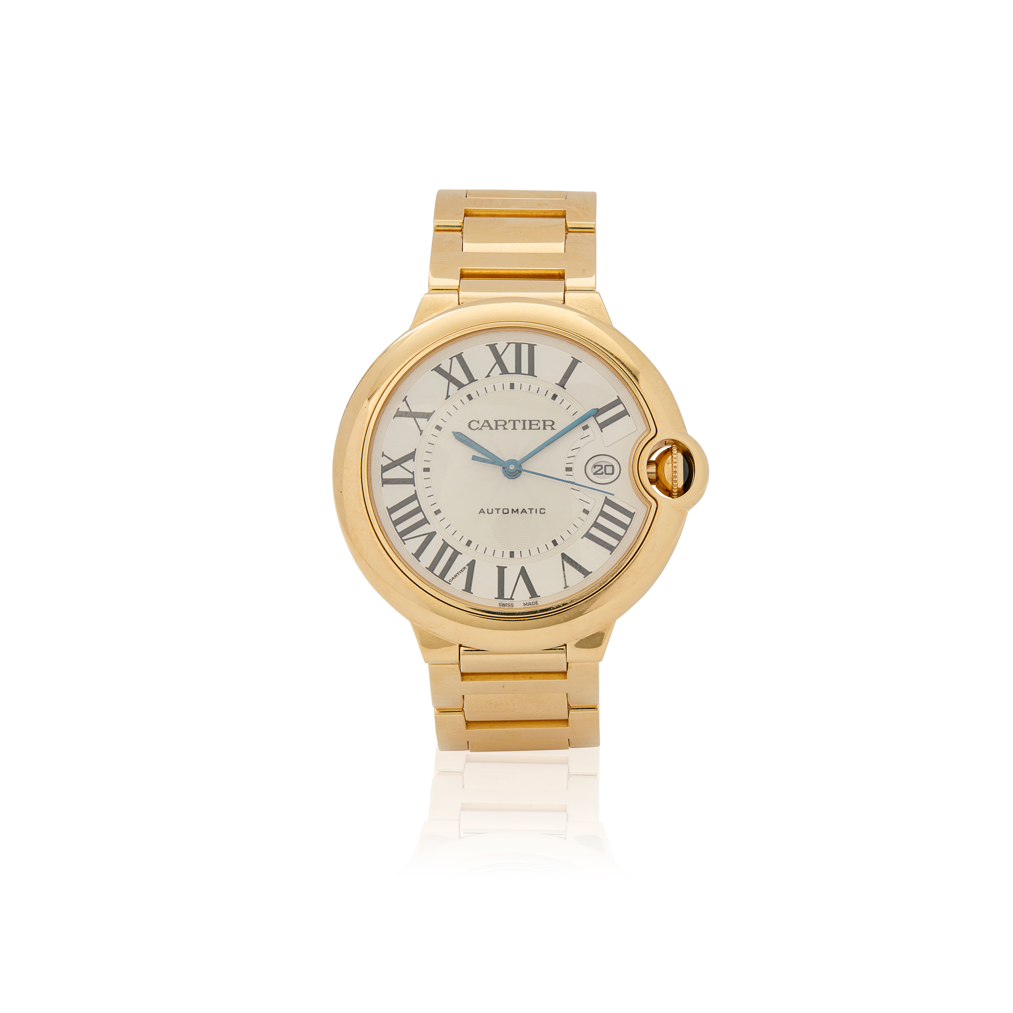 Cartier. A fine 18k gold automatic bracelet watch