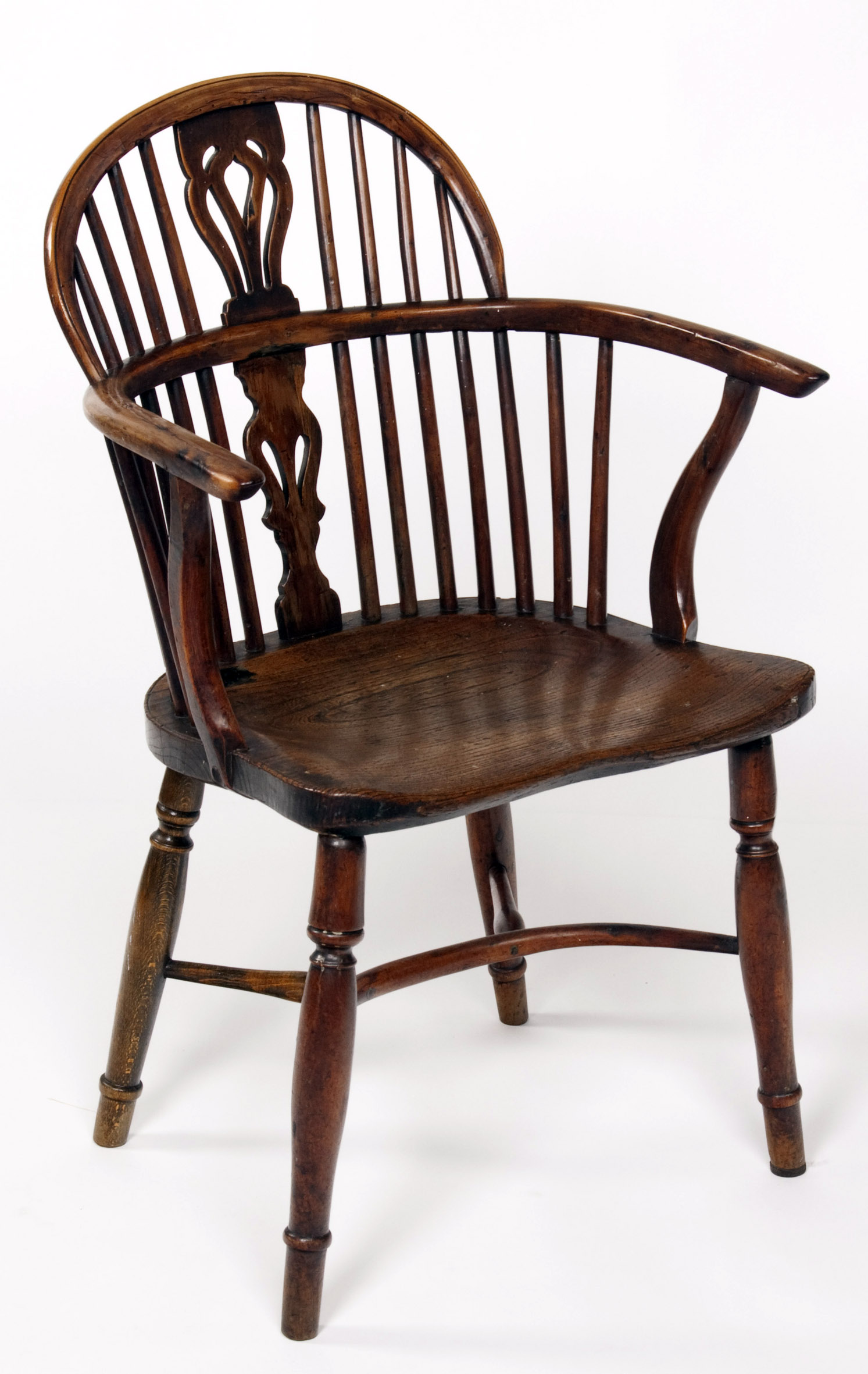 A late 18th century yew wood and elm Windsor Chair Possibly from Retford Nottinghamshire