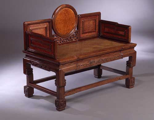 A Chinese hardwood settle