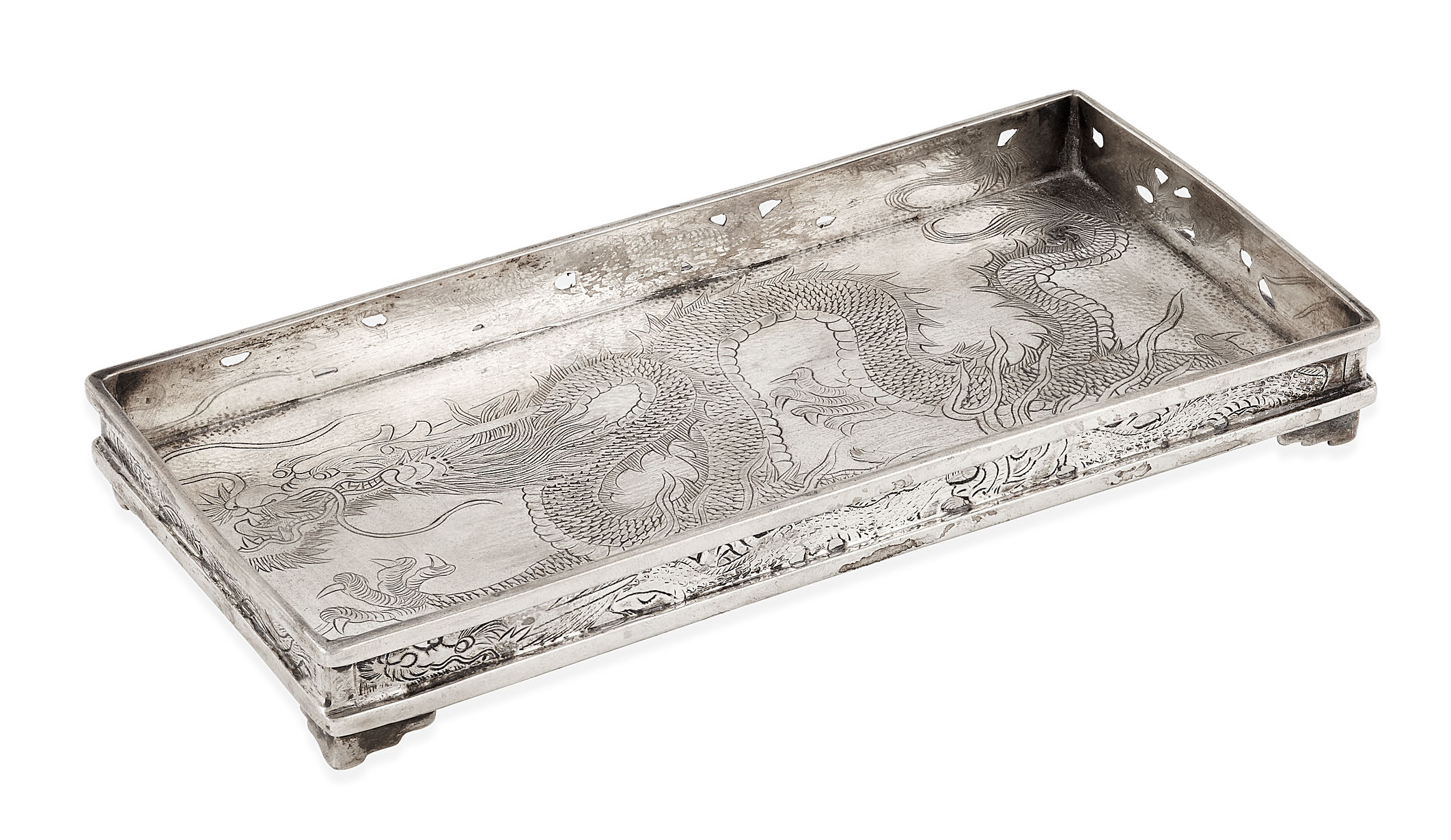 CHINESE EXPORT SILVER TRAY
