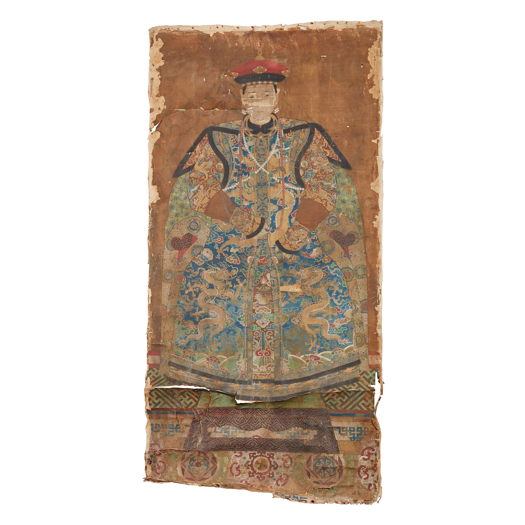 LARGE PORTRAIT PAINTING OF A COURT LADY
