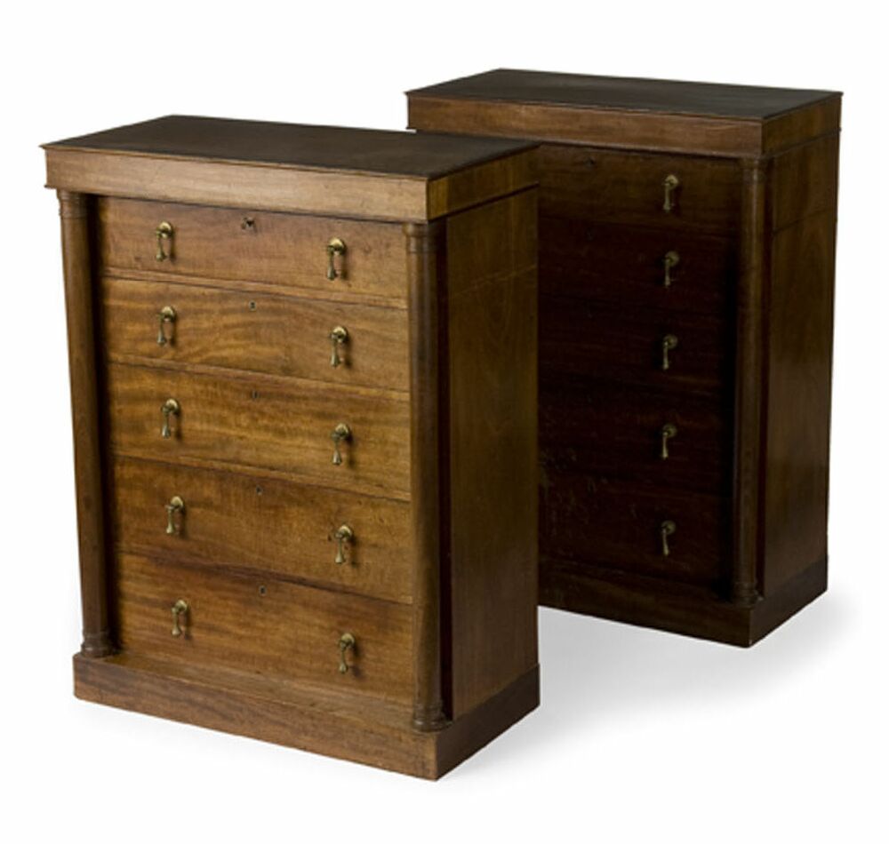 A pair of 19th century mahogany and crossbanded library chests
