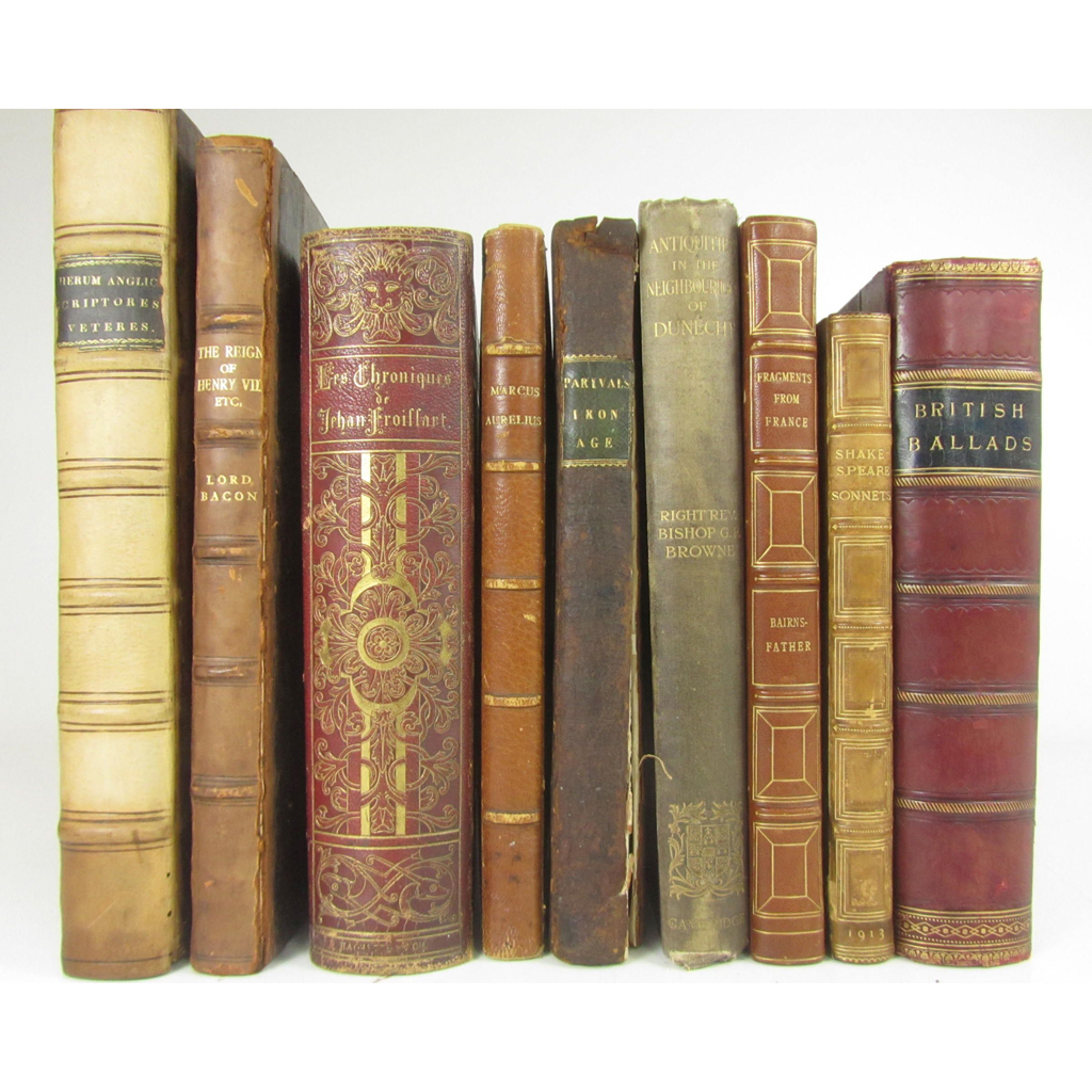 Miscellaneous bindings, 9 volumes, including Shakespeare, W.