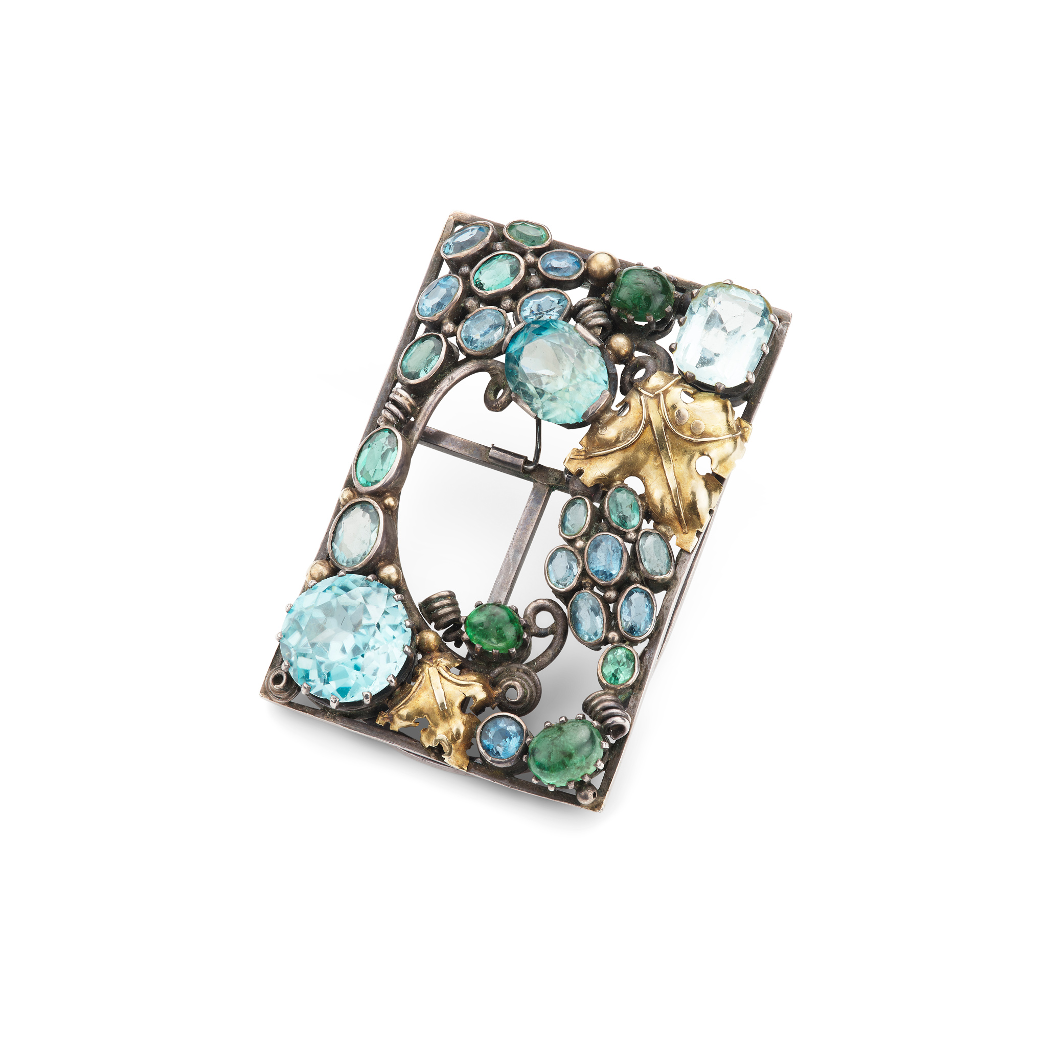 Dorrie Nossiter (Attributed): A multi-gem plaque clip