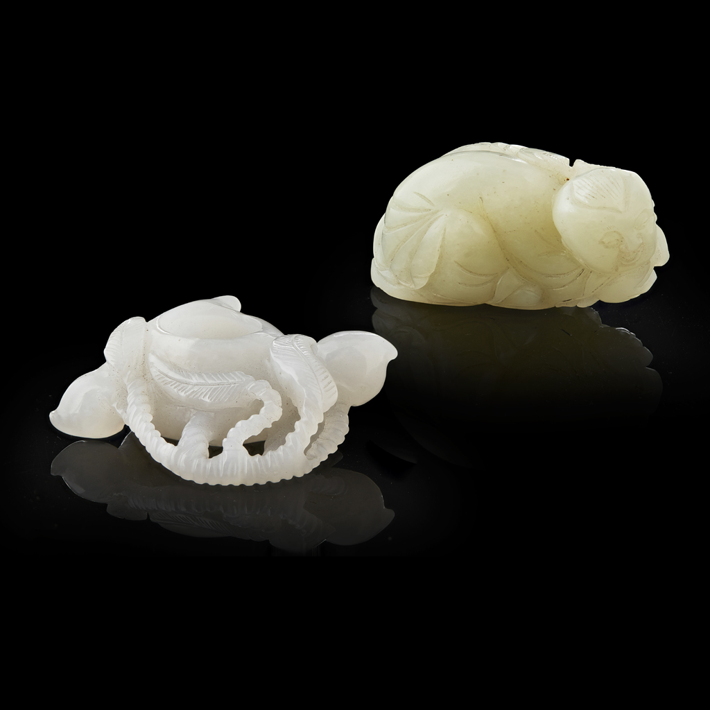 CELADON JADE CARVING OF THE BOY OF WEALTH, SHAN CAI TONG ZI