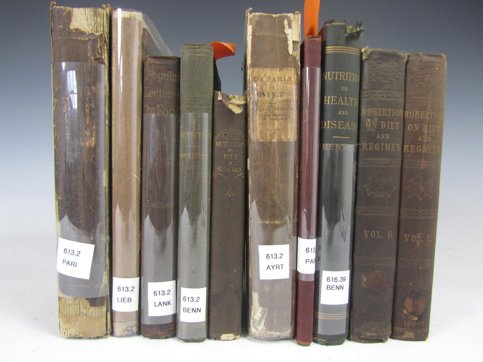 Nutrition and diet, 10 volumes, including Paris, J.A.
