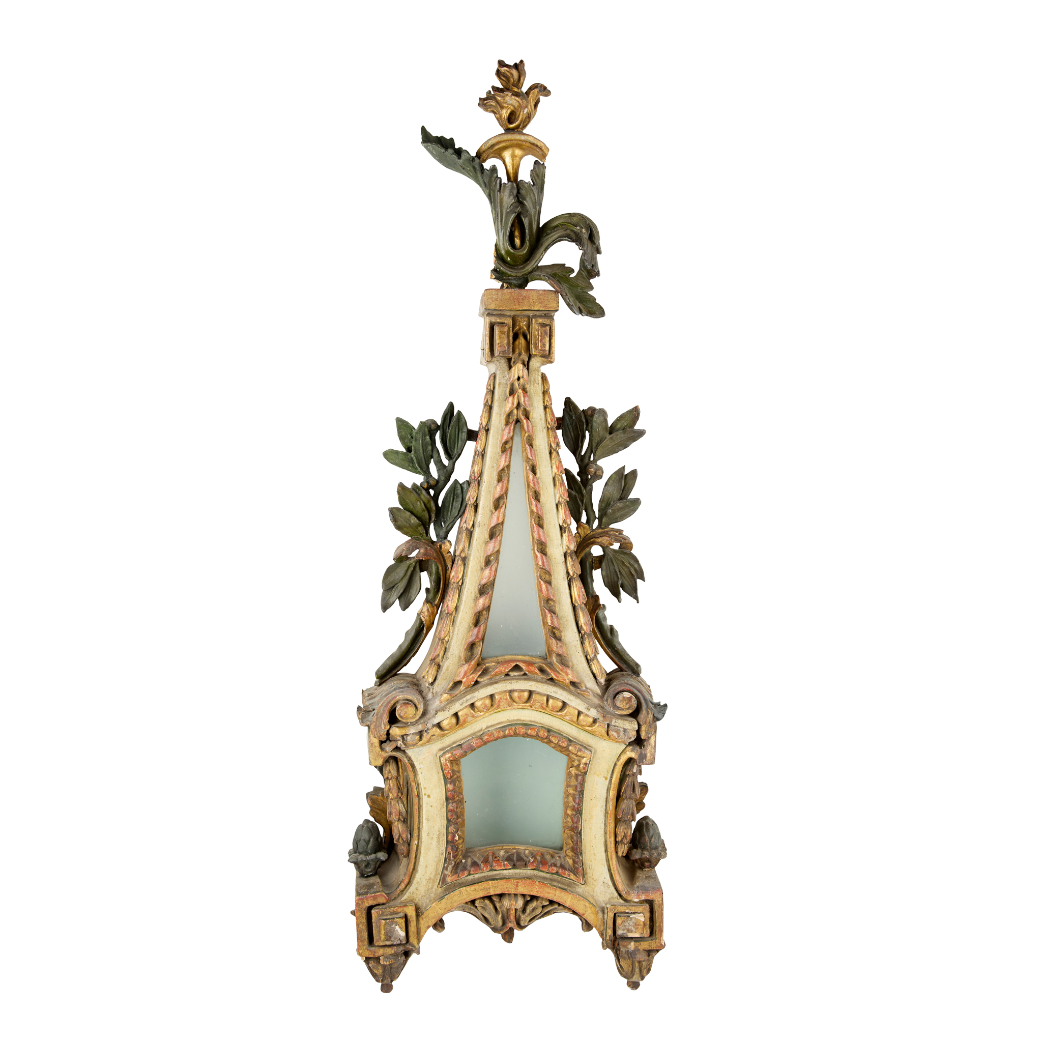 ITALIAN CARVED AND PAINTED RELIQUARY CASE