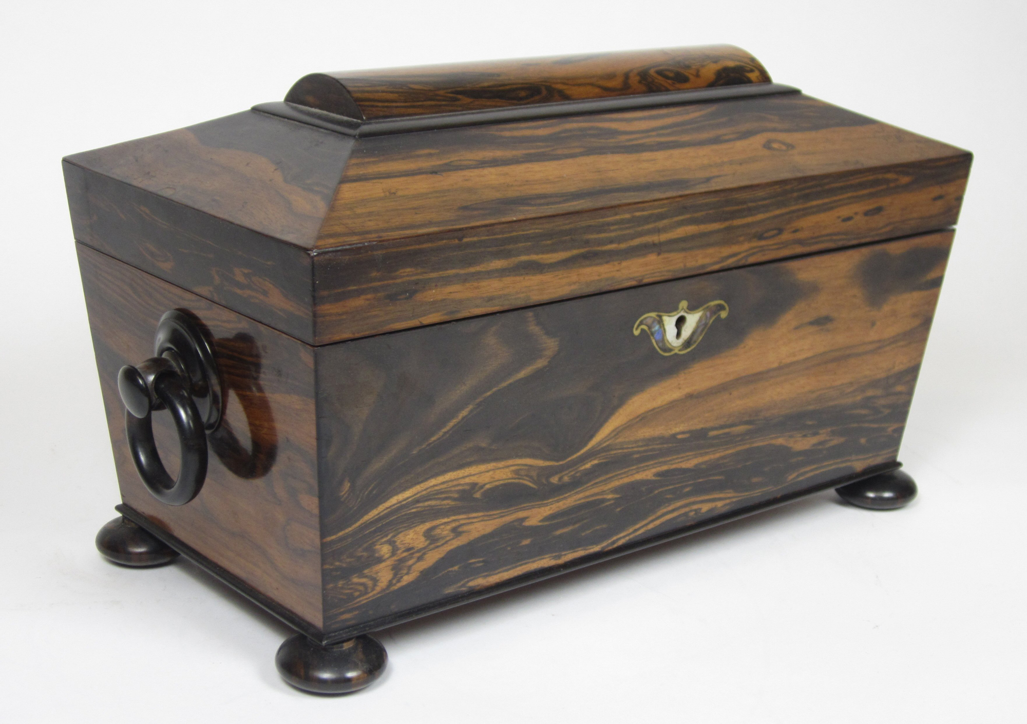WILLIAM IV CALAMANDER TEA CADDY