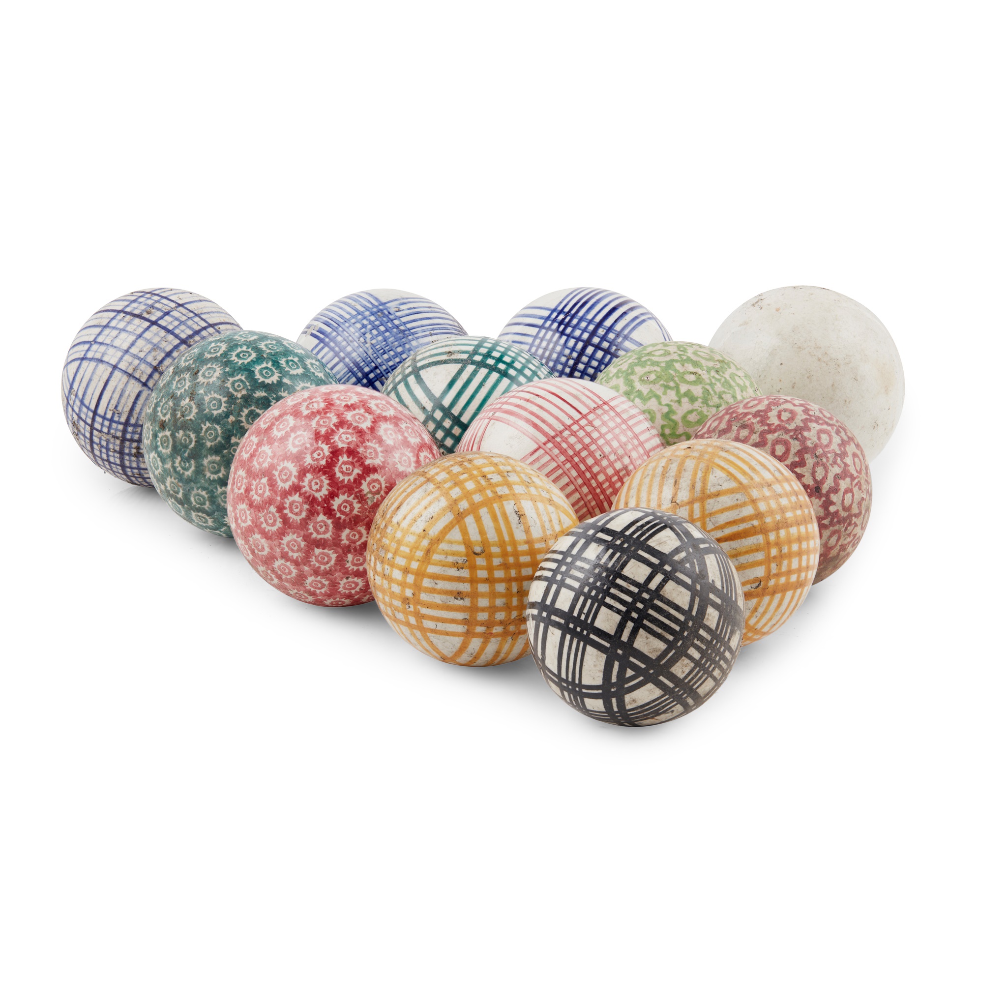 GROUP OF SCOTTISH POTTERY CARPET BOWLS