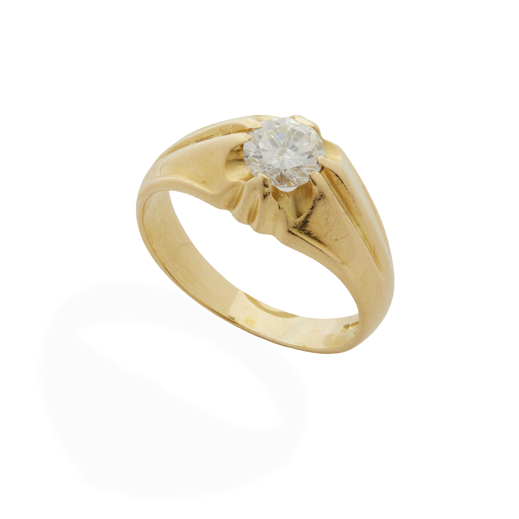 An 18ct gold diamond single-stone ring
