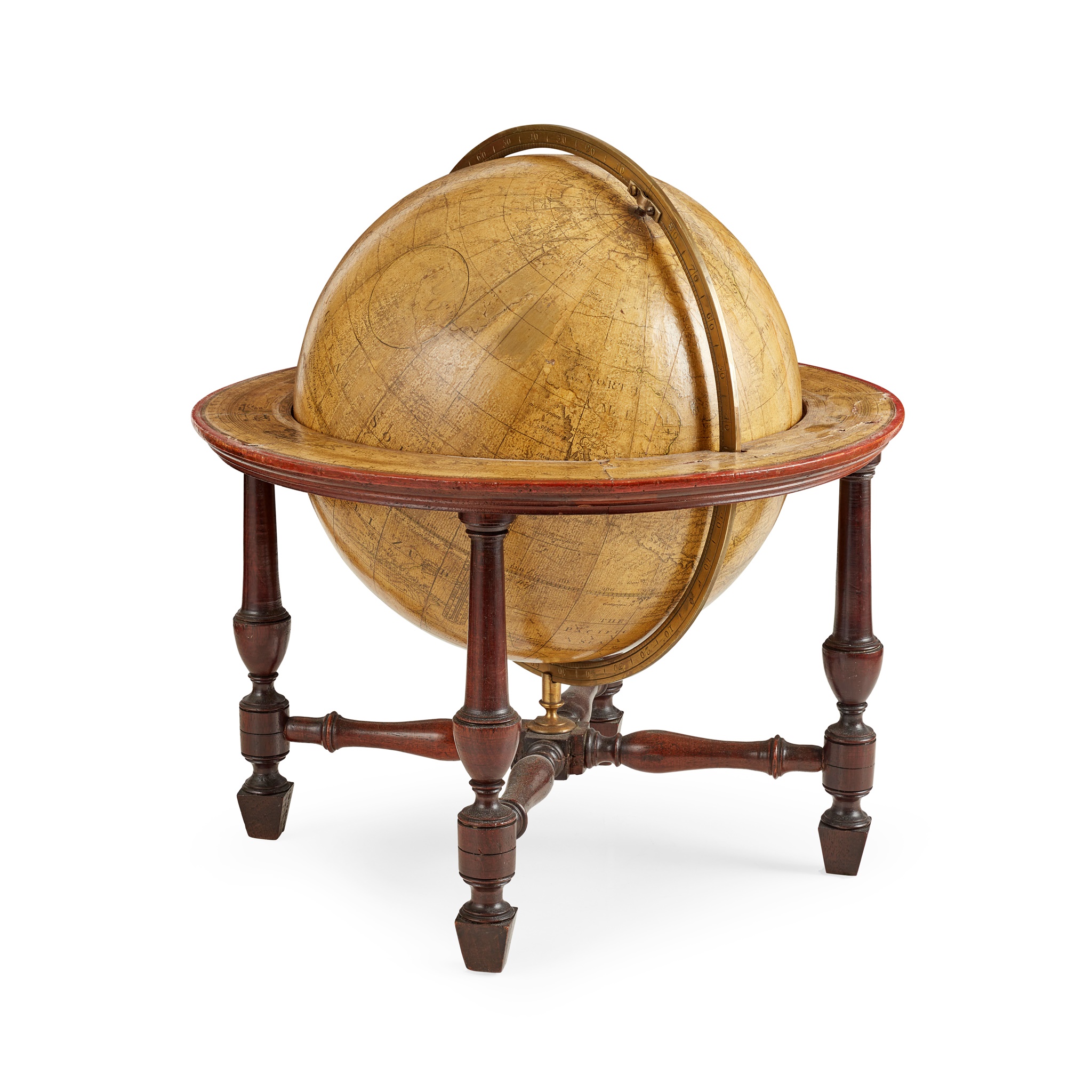 PAIR OF GEORGE III 9 INCH CELESTIAL AND TERRESTRIAL GLOBES BY WILLIAM BARDIN