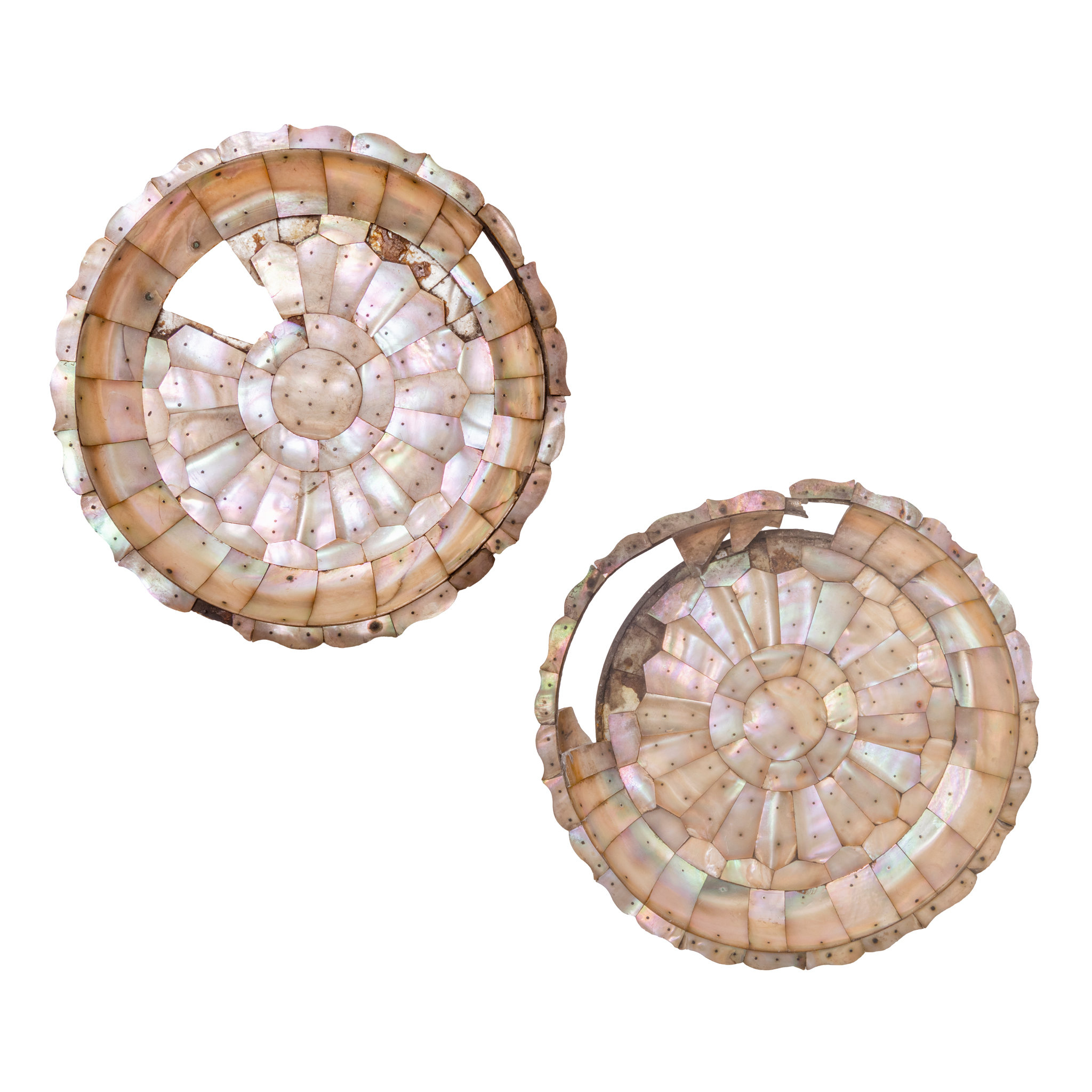 A PAIR OF INDO-PORTUGUESE MOTHER-OF-PEARL DISHES