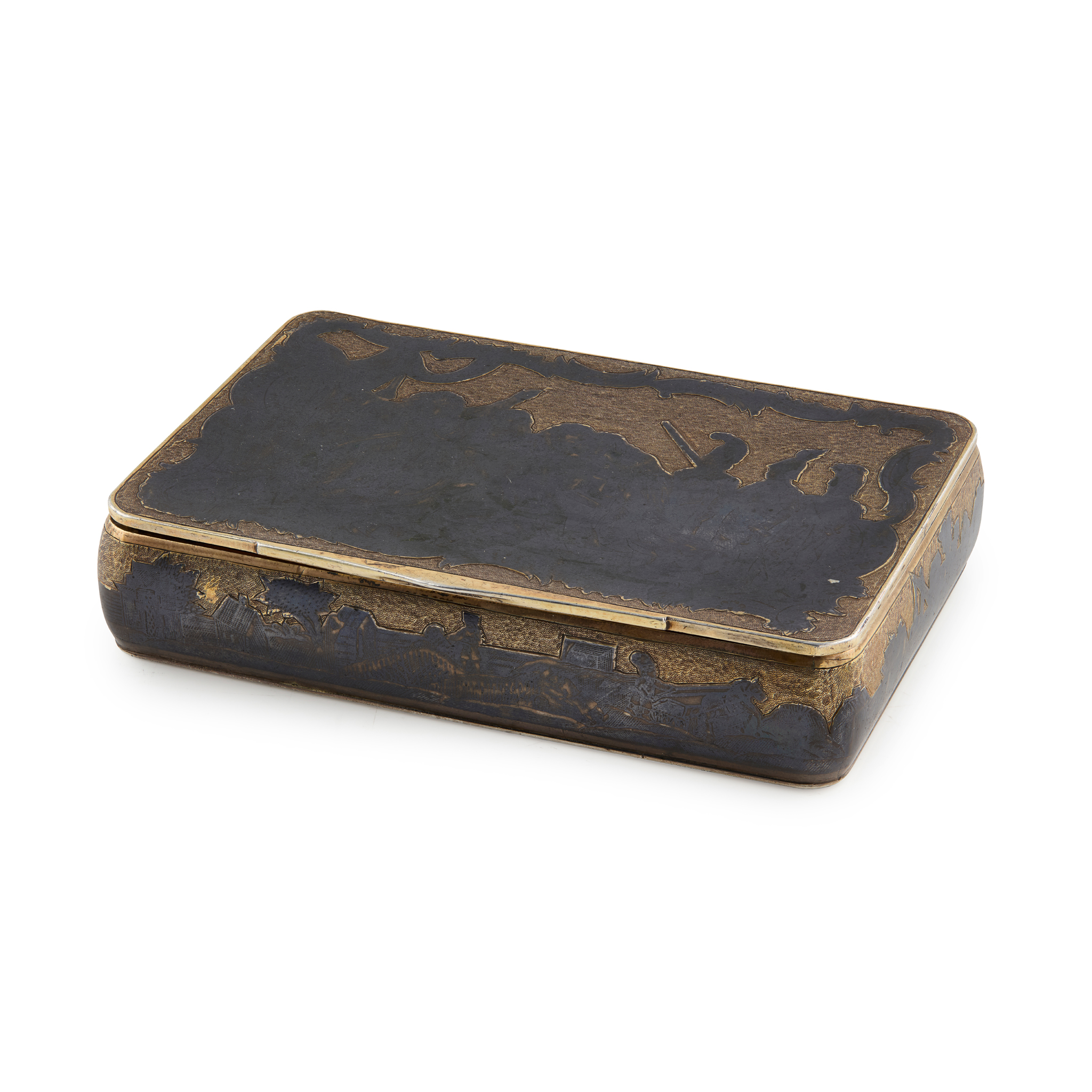 A LATE 19TH CENTURY RUSSIAN NIELLO SNUFF BOX
