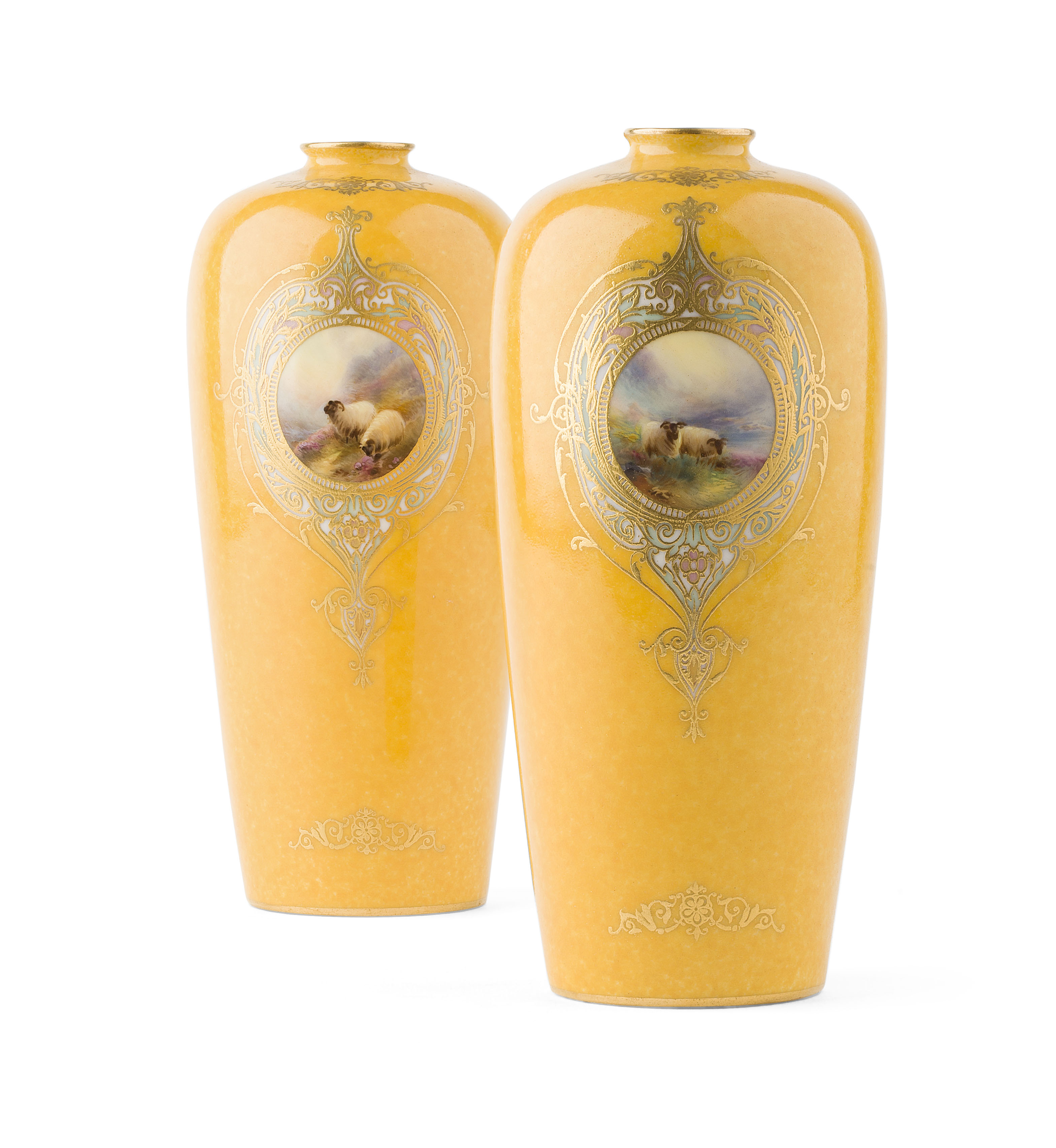 PAIR OF ROYAL WORCESTER VASES