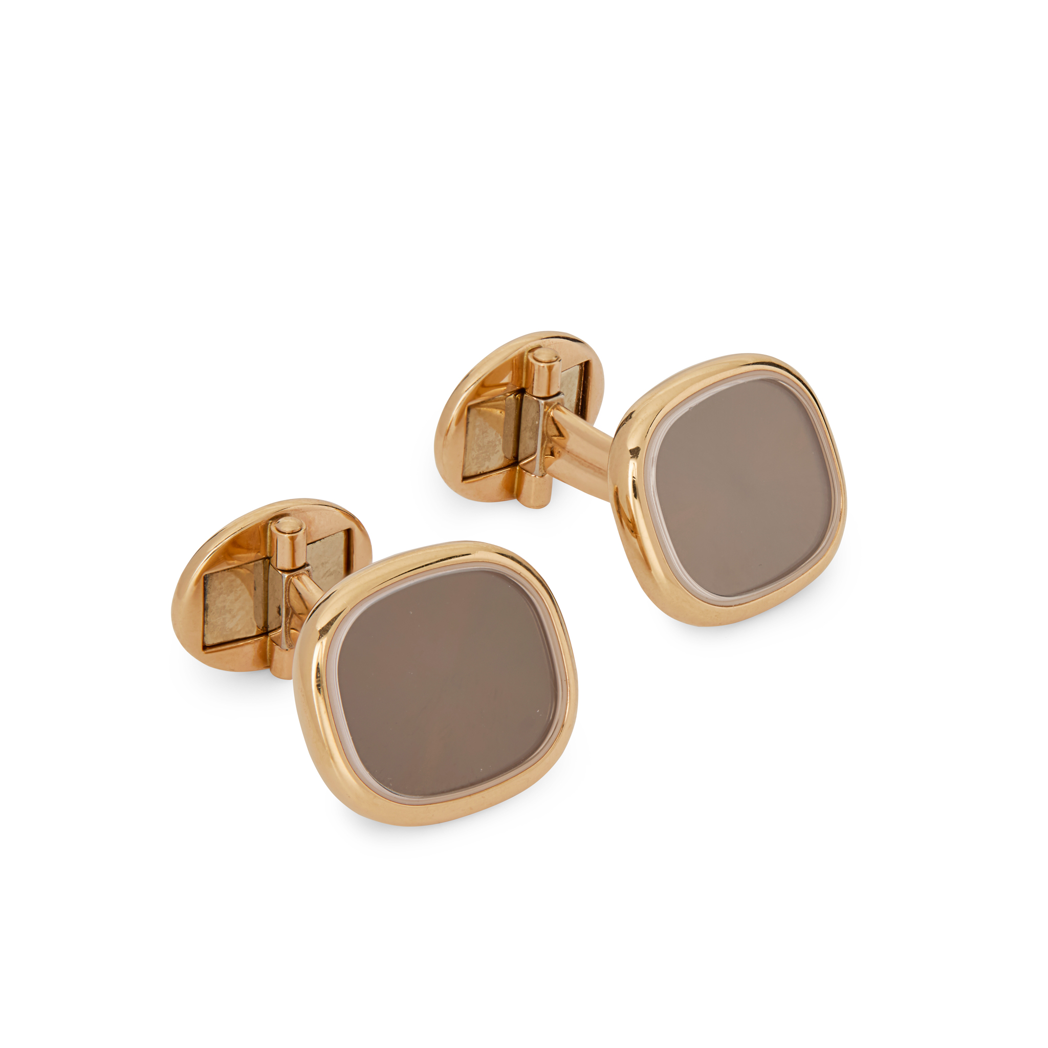 Patek Philippe. A pair of 18k pink gold oval cufflinks