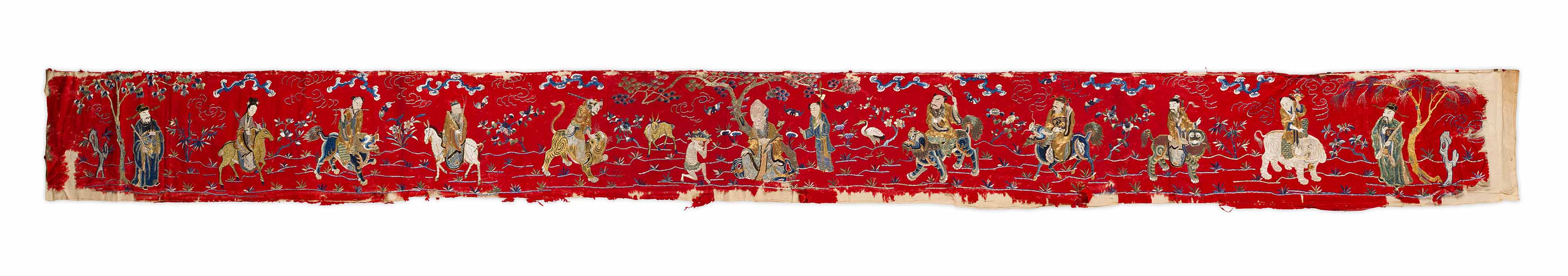 EMBROIDERED 'EIGHT IMMORTALS' VALANCE