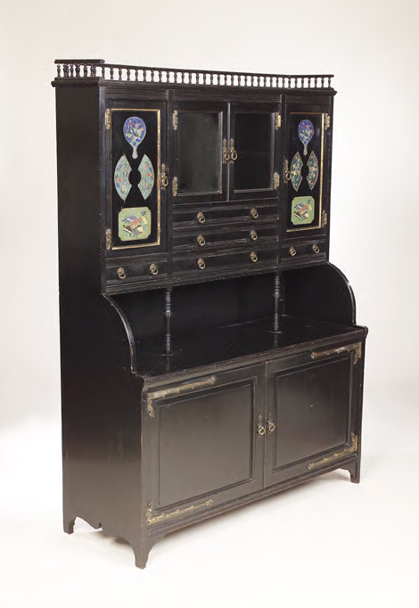An Aesthetic Movement ebonised cabinet, circa 1880,