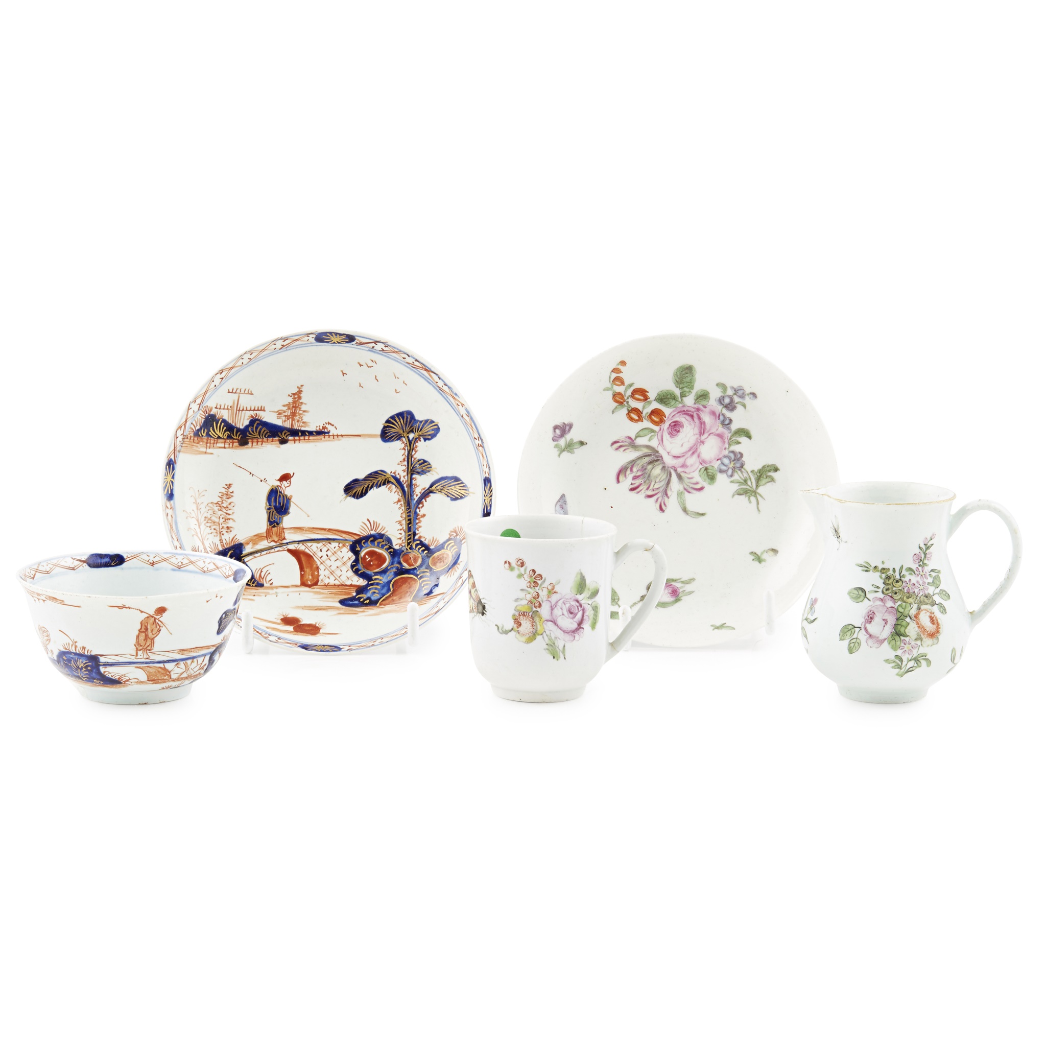 GROUP OF PORCELAIN, ATTRIBUTED TO VAUXHALL