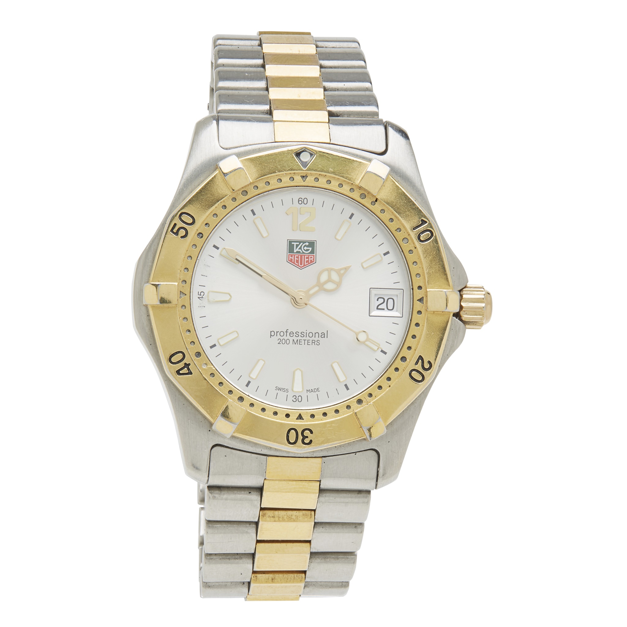 A two tone mid sized wrist watch, Tag Heuer
