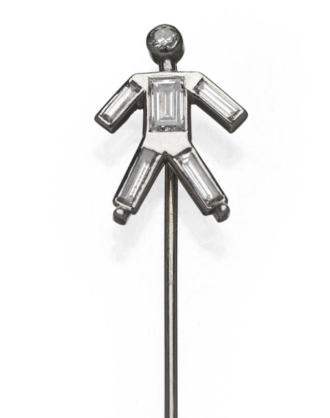 CARTIER - a diamond set stickpin