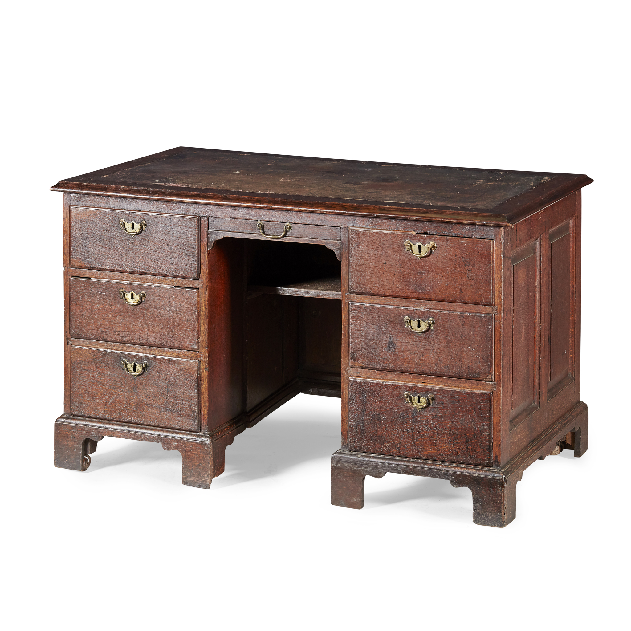 GEORGE II OAK PEDESTAL DESK