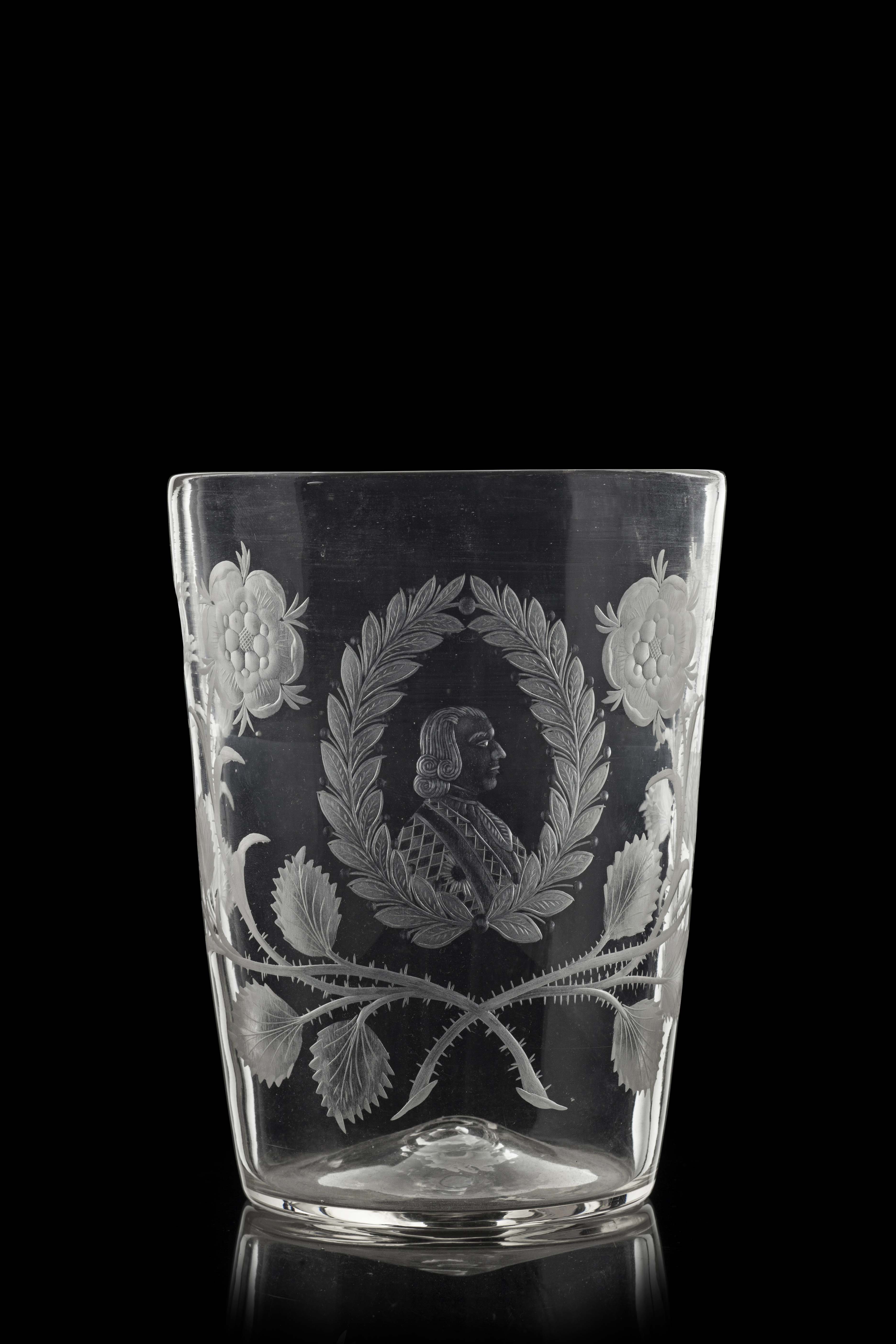 An impressive large Jacobite tumbler