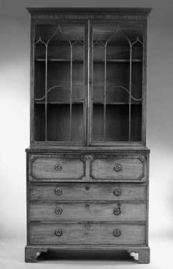A George III mahogany secretaire bookcase