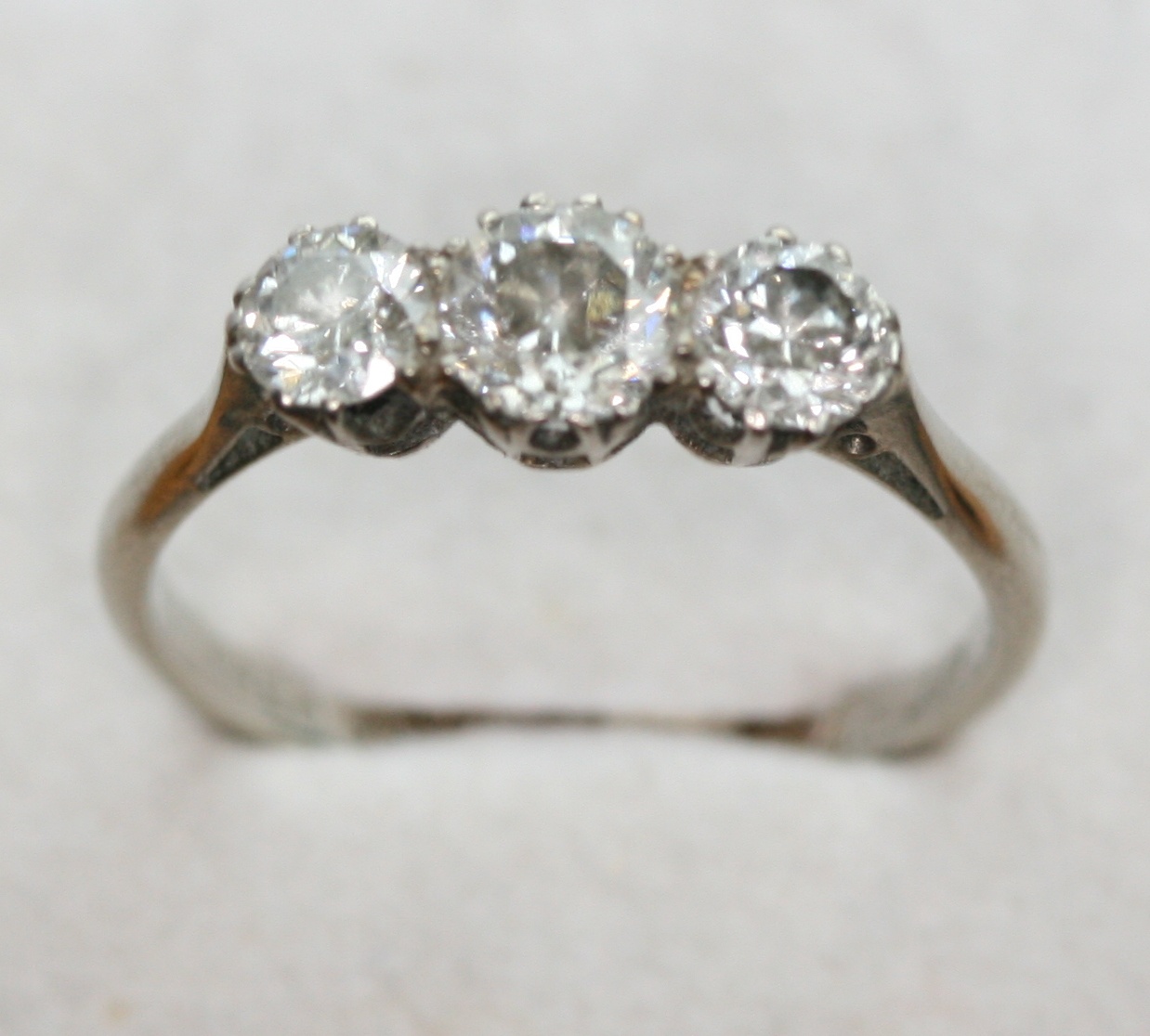 A three stone diamond ring