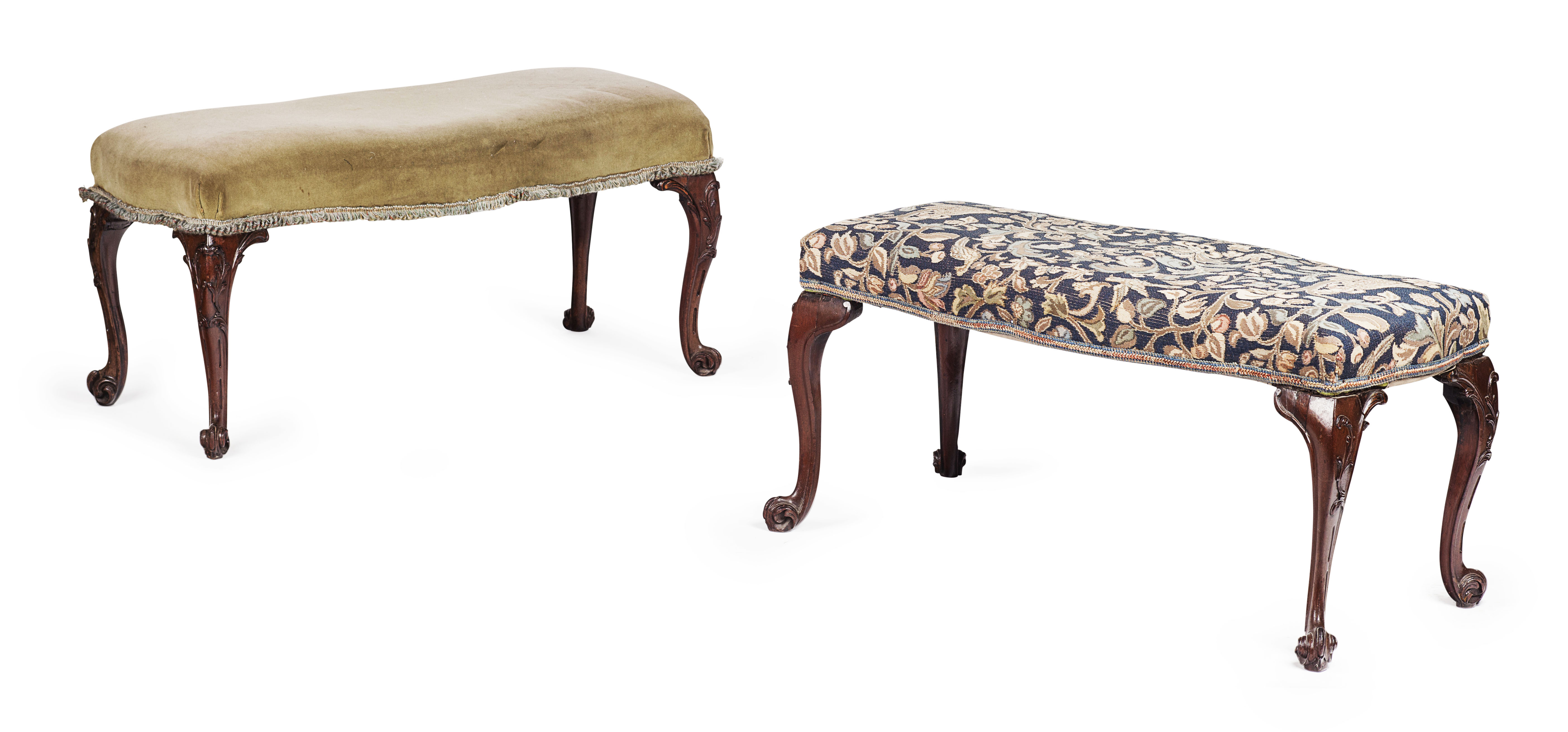 PAIR OF GEORGIAN STYLE MAHOGANY WINDOW SEATS