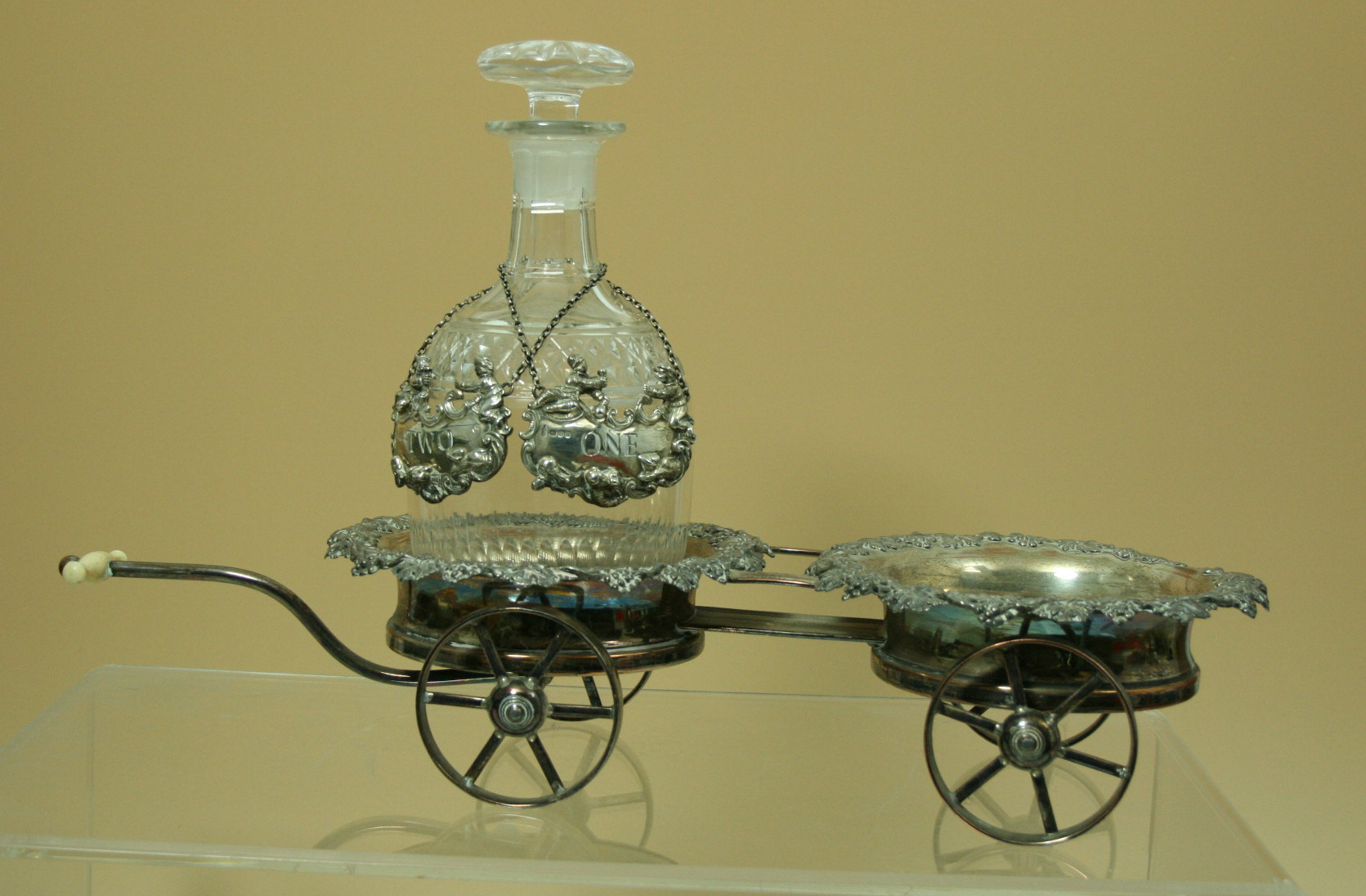 A Sheffield silver plate coaster trolley