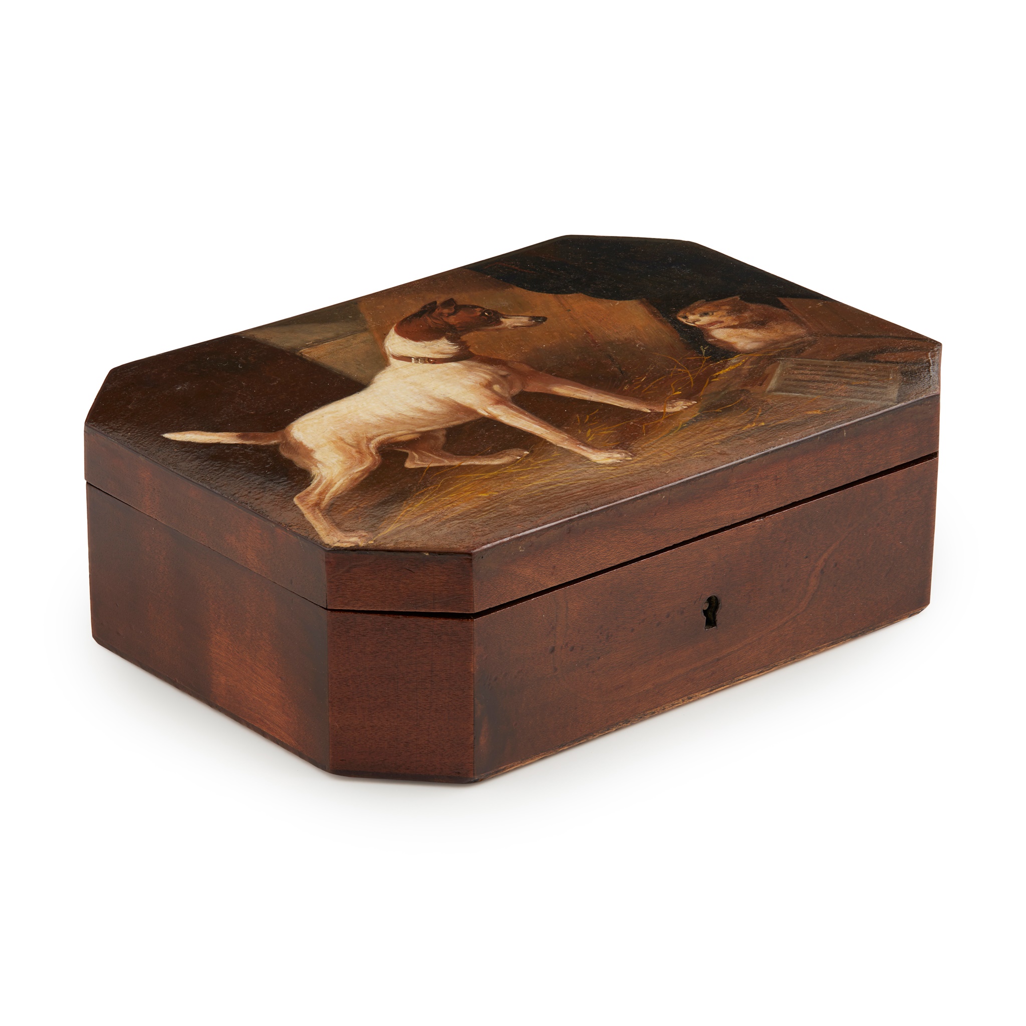 LATE VICTORIAN PAINTED OAK BOX