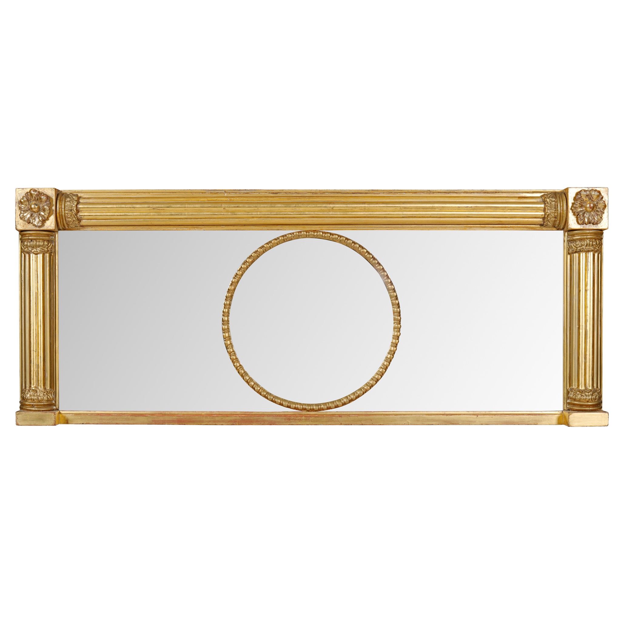 REGENCY GILT WOOD OVERMANTEL MIRROR