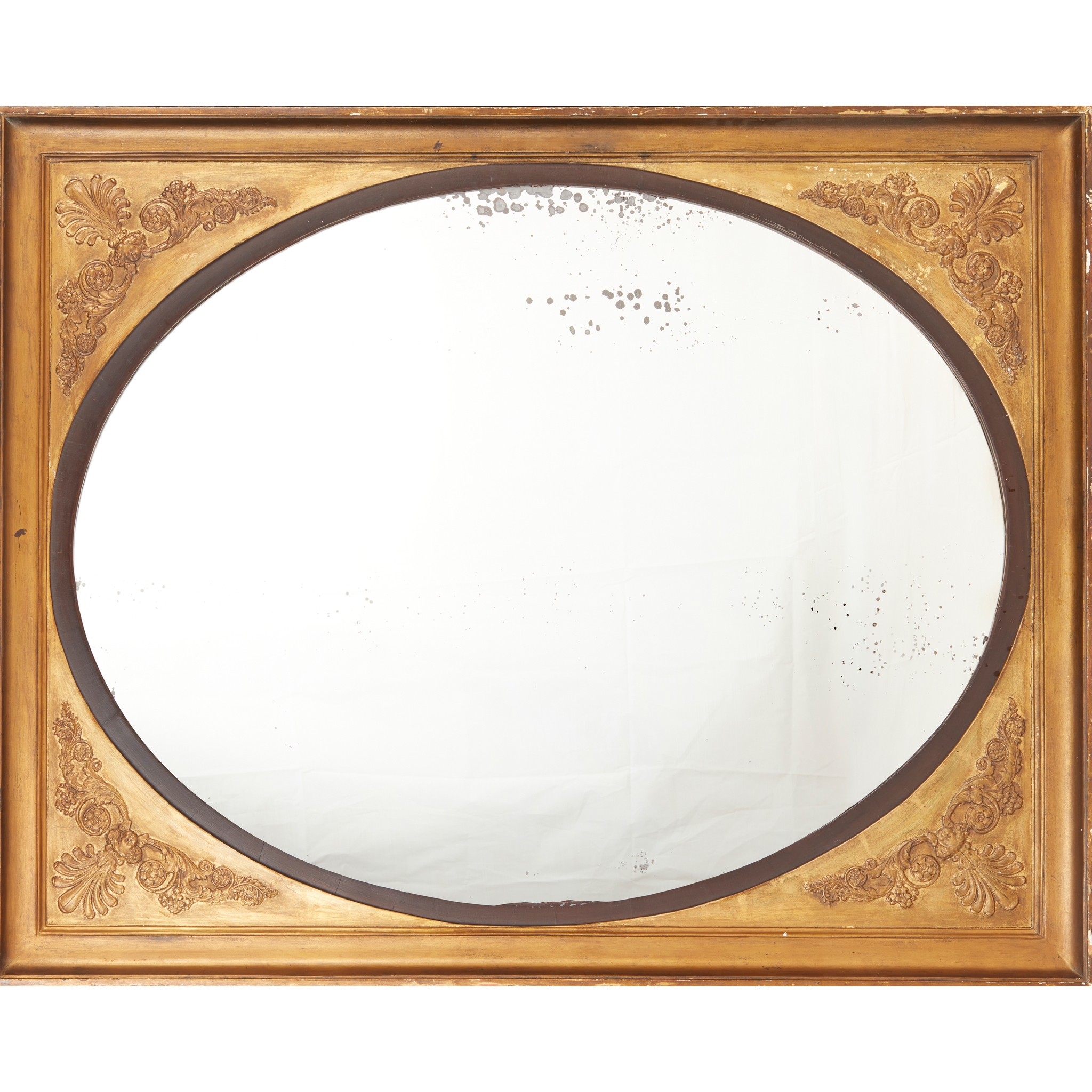 A LATE REGENCY GILTWOOD AND GESSO OVERMANTEL MIRROR