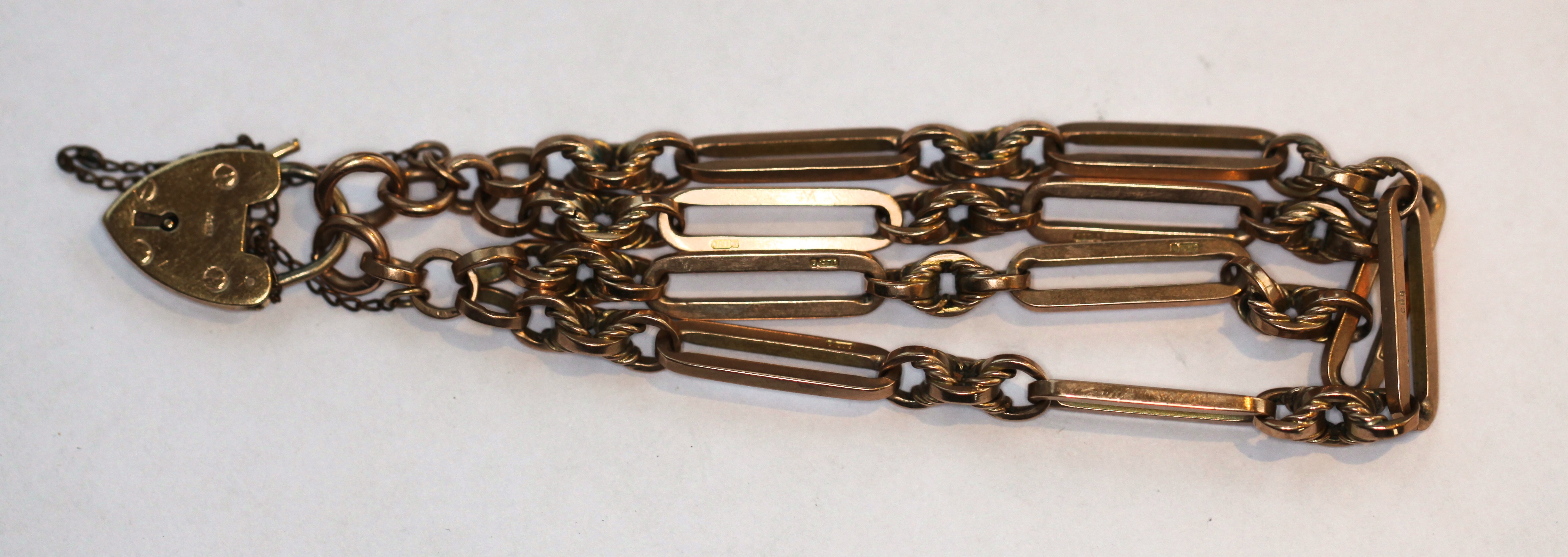 A linked bracelet with padlock