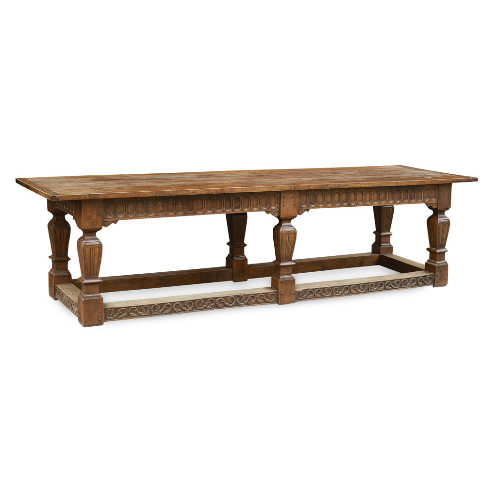 LARGE OAK REFECTORY TABLE