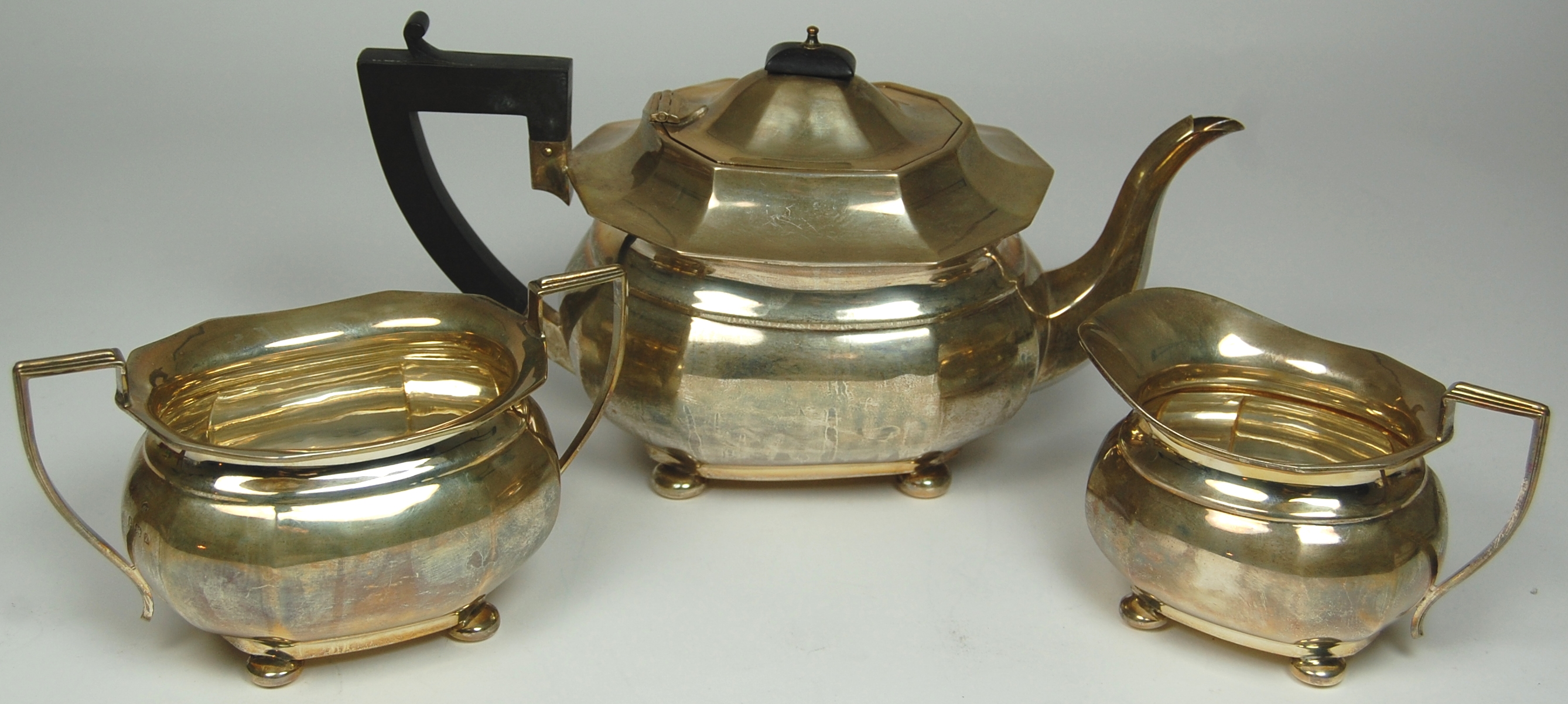 A modern three piece tea set