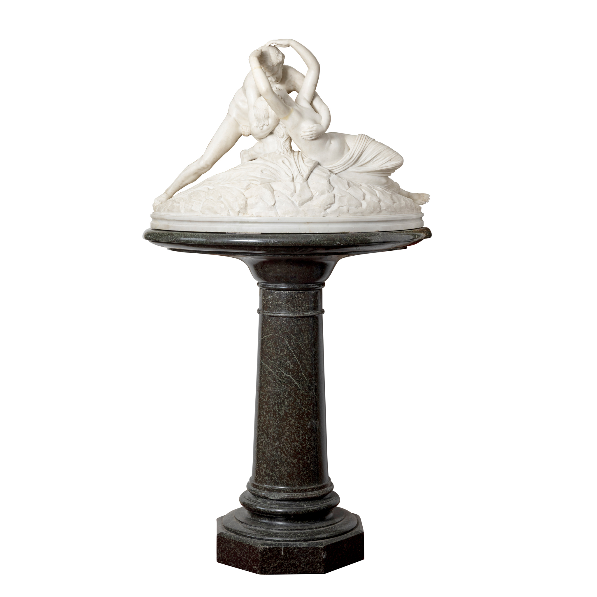 WHITE MARBLE SCULPTURE OF CUPID AND PSYCHE, AFTER ANTONIO CANOVA (ITALIAN 1757-1822)