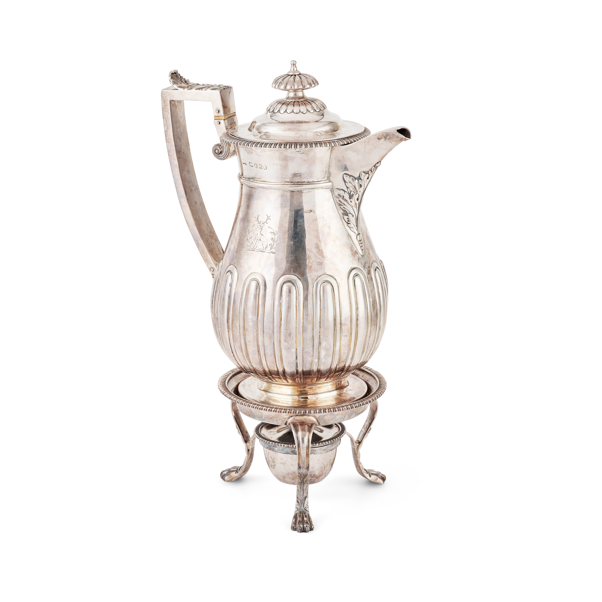 A REGENCY WATERPOT ON STAND WITH BURNER