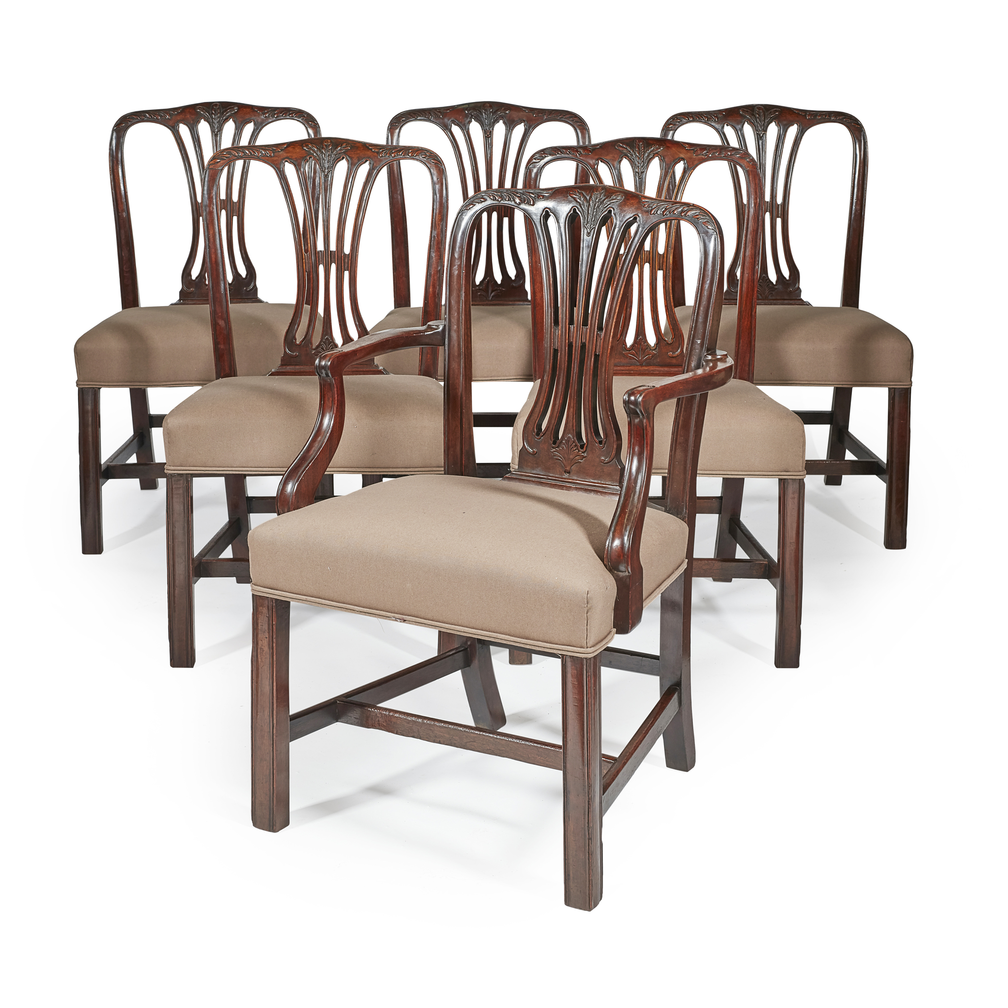 SET OF SIX GEORGE III MAHOGANY DINING CHAIRS