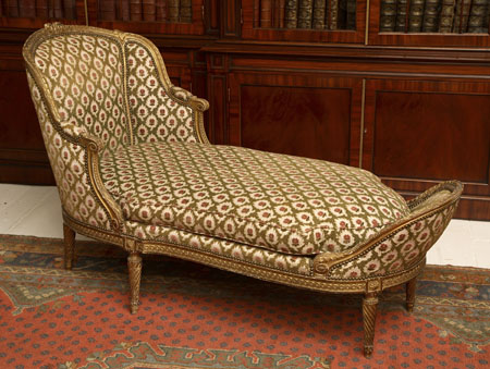 A French giltwood and upholstered duchesse