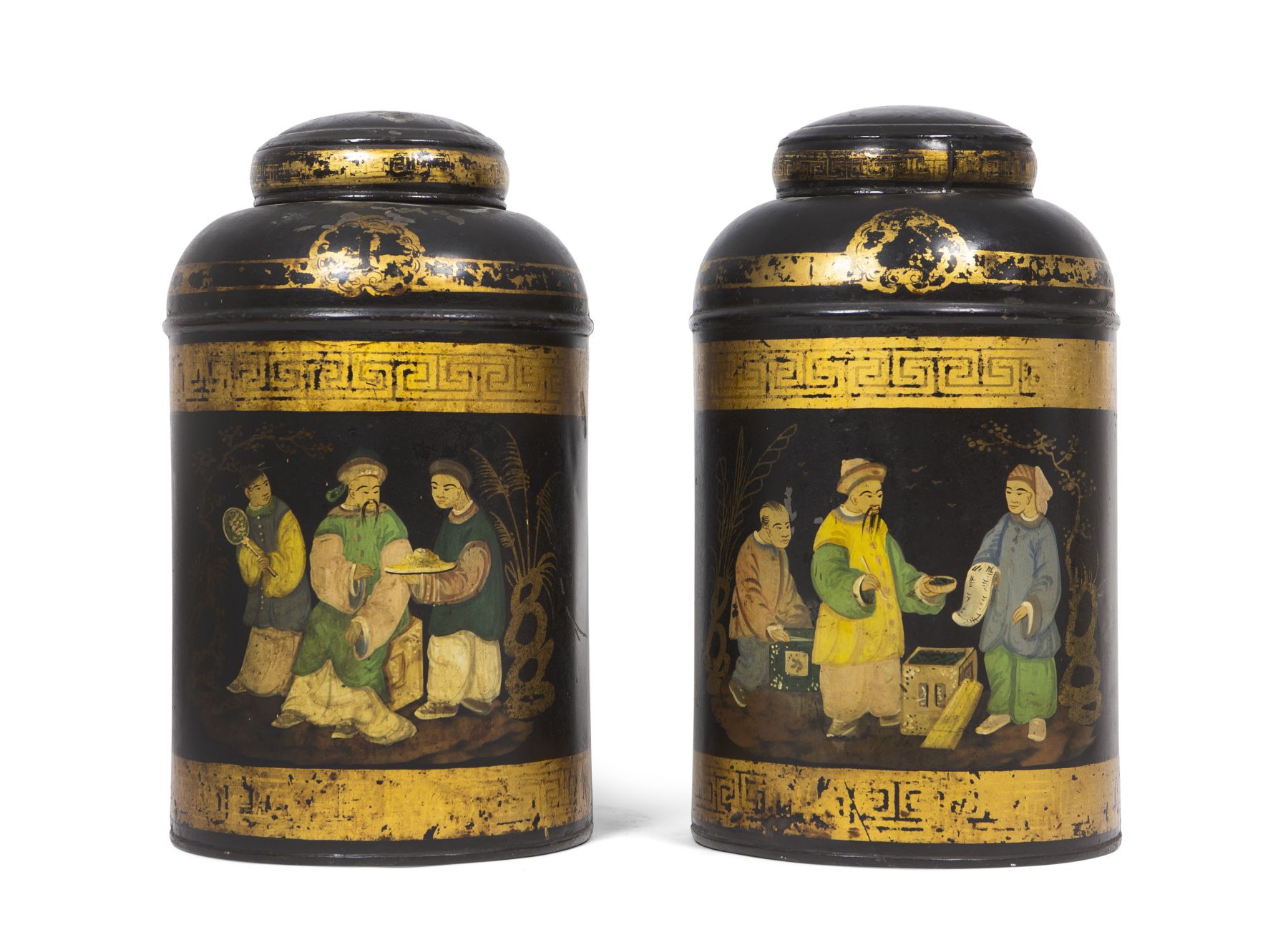 PAIR OF CHINESE EXPORT TOLE TEA CANNISTERS