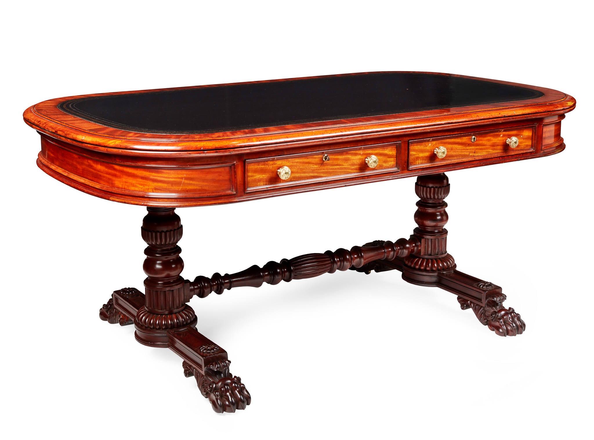 WILLIAM IV MAHOGANY LIBRARY TABLE, T. WILLSON, LONDON