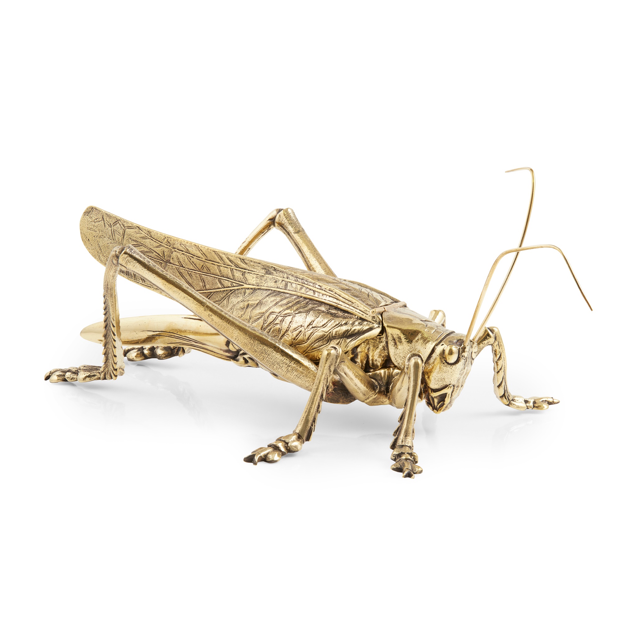 RARE NOVELTY BRASS GRASSHOPPER INKWELL