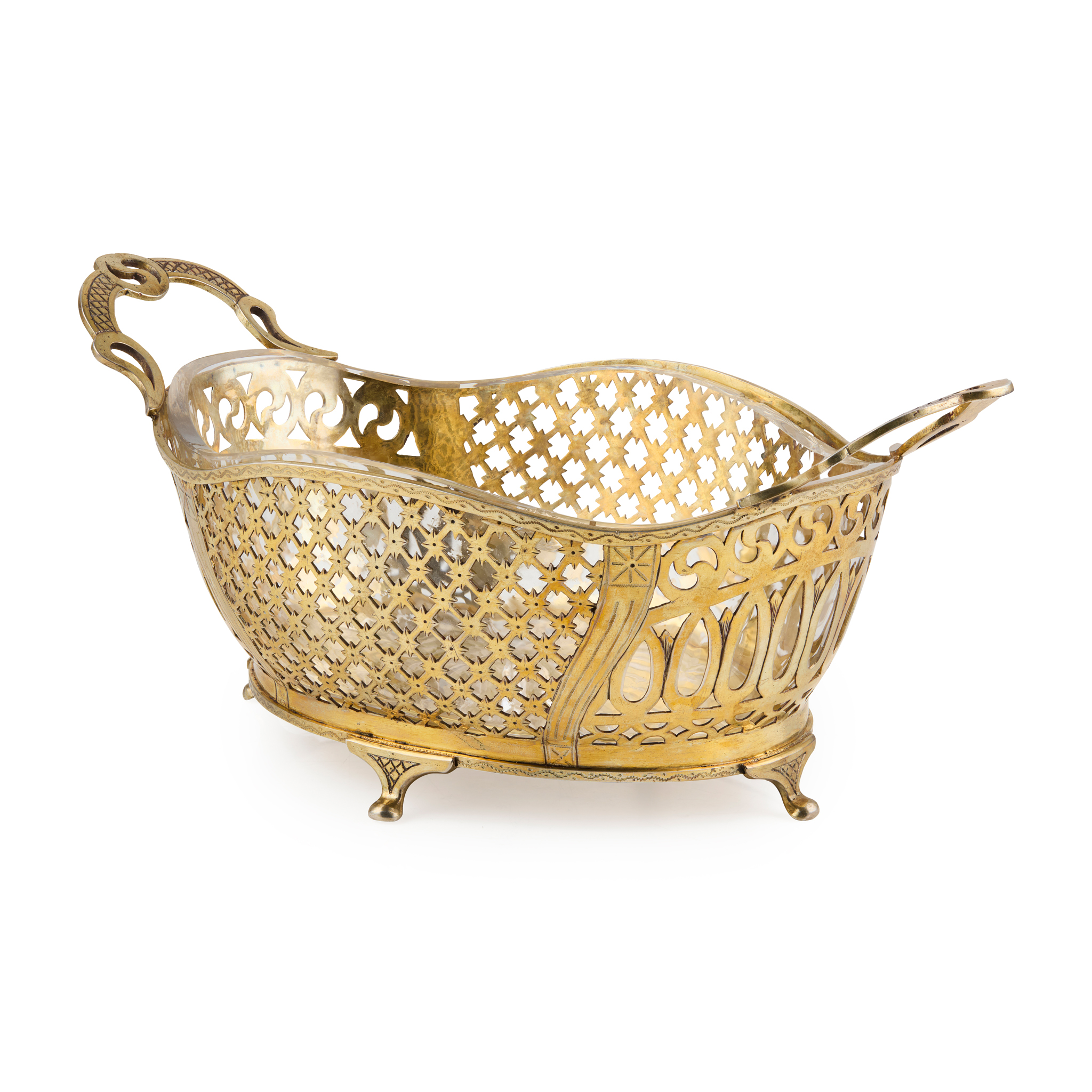 A CONTINENTAL SILVER-GILT BASKET
