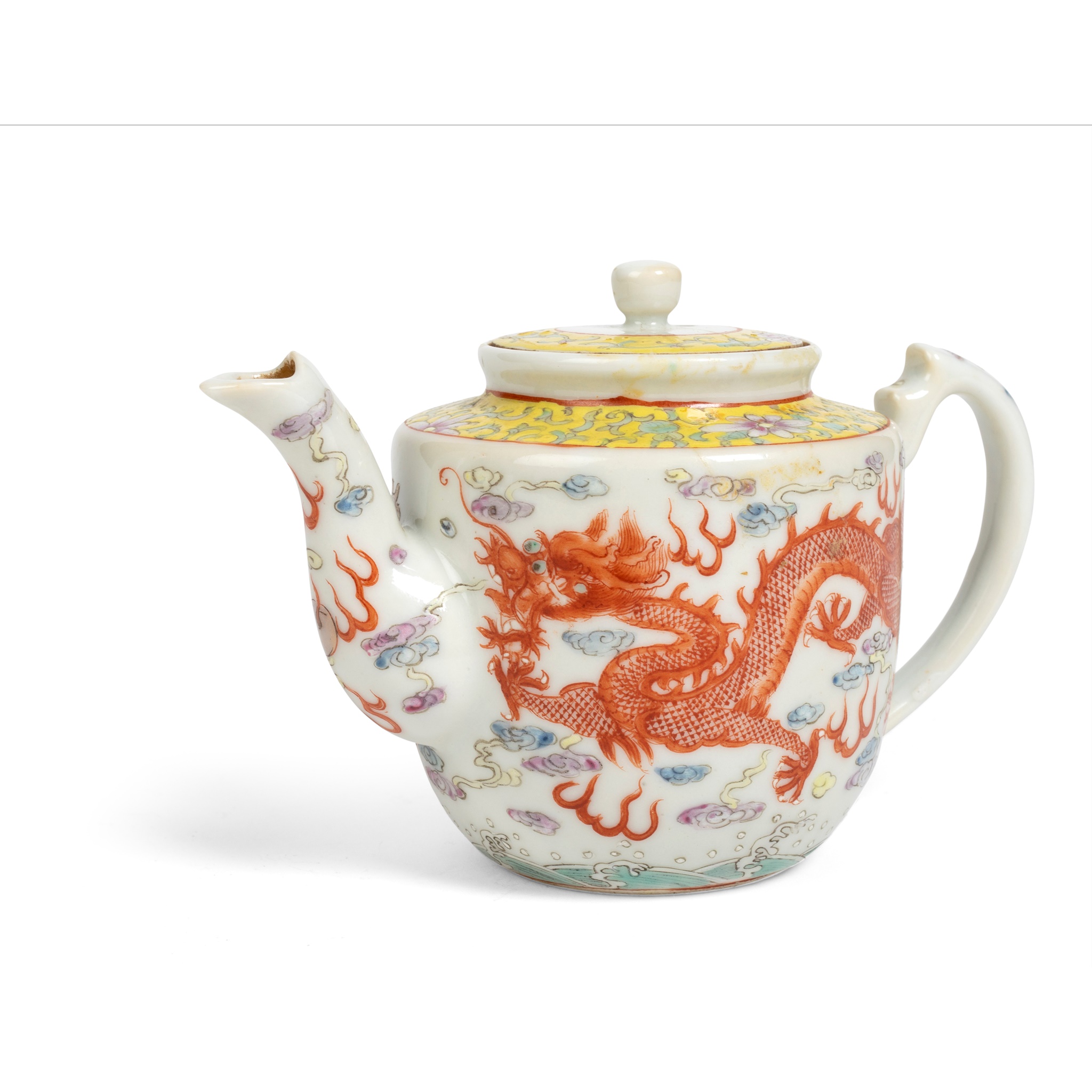 FAMILLE ROSE 'DRAGON AND PHOENIX' TEAPOT
