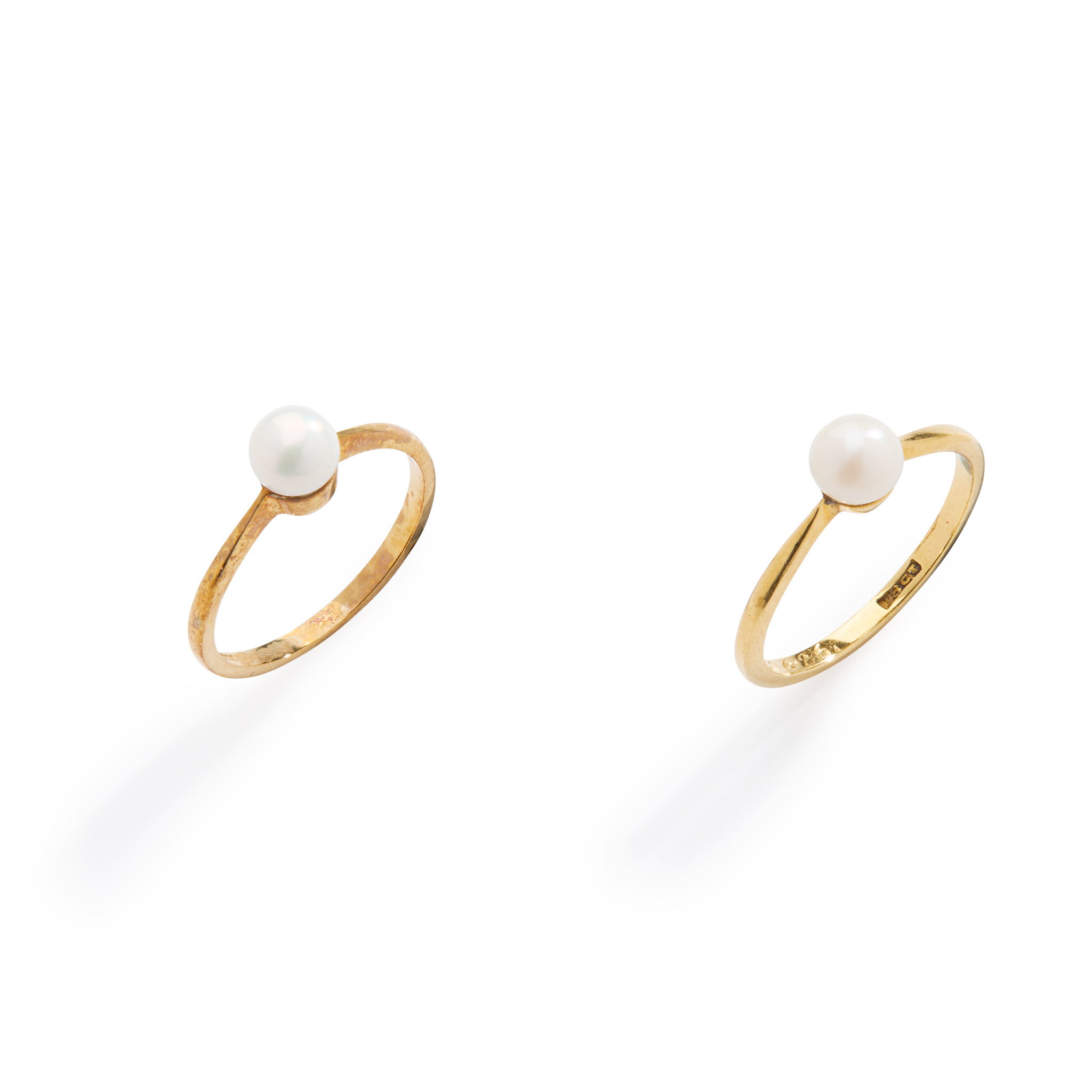 TWO SCOTTISH FRESHWATER PEARL RINGS