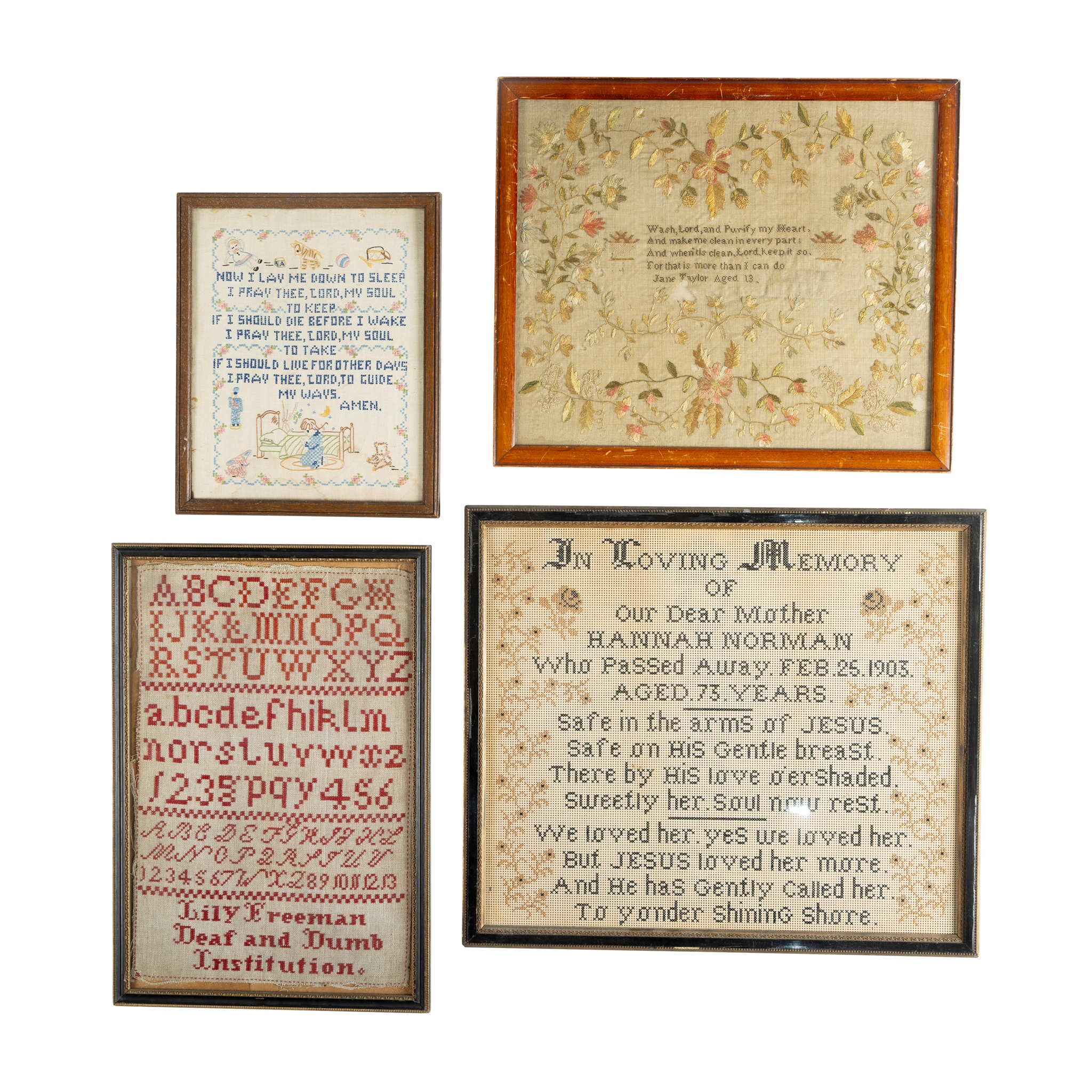 A COLLECTION OF FOUR SAMPLERS