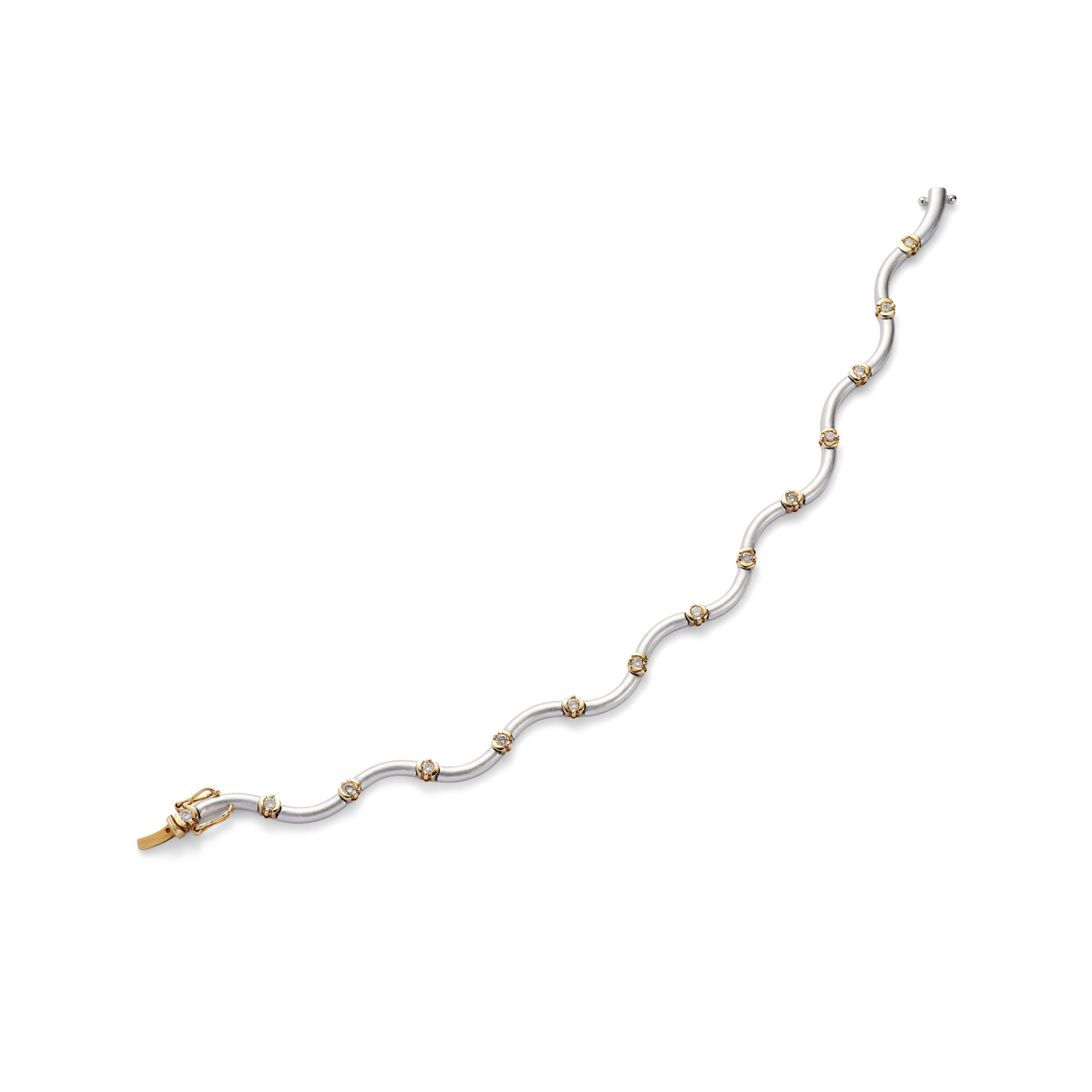 A collet-set diamond bracelet