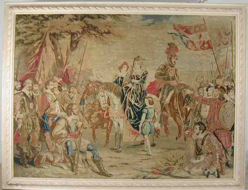 A 19th century woolwork panel,