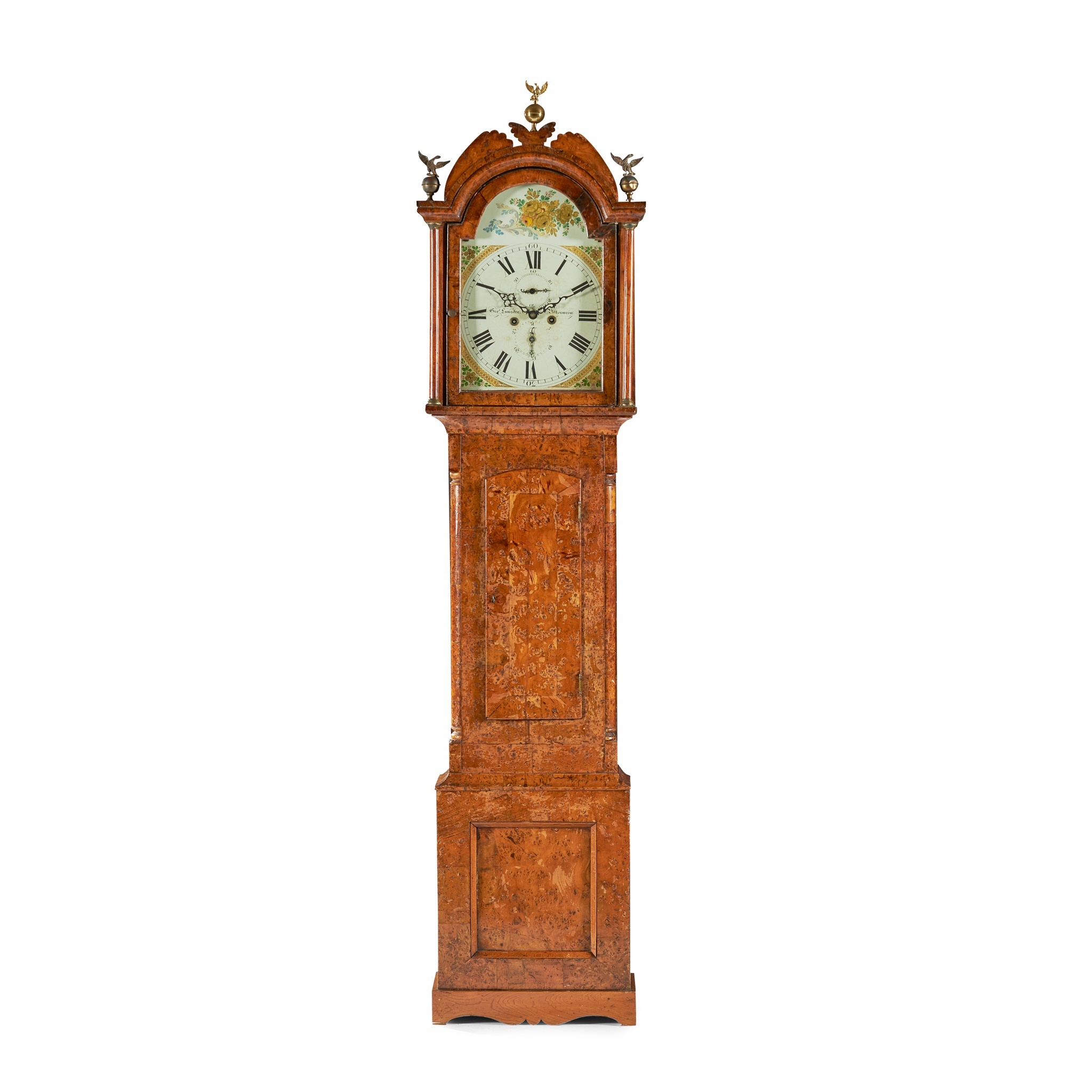 SCOTTISH BURR YEW LONGCASE CLOCK, GEORGE LUMSDEN, PITTENWEEM